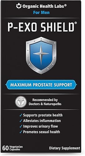 Organic Health Labs P-ExoShield Soporte completo para próstata con palma enana americana, 60 cápsulas vegetales