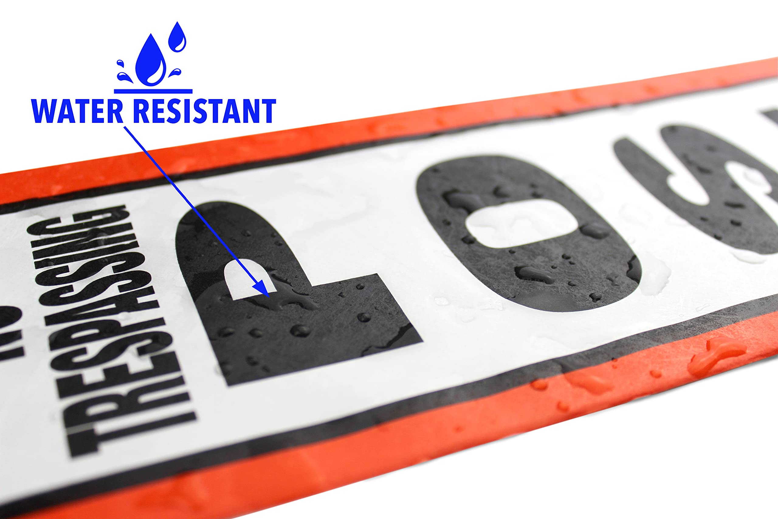 No Trespassing Posted Private Property Tyvek Signs | Heavy Duty | Durable | Resistente a la intemperie | Naranja | 4" x 20" – 100 señales verticales por rollo