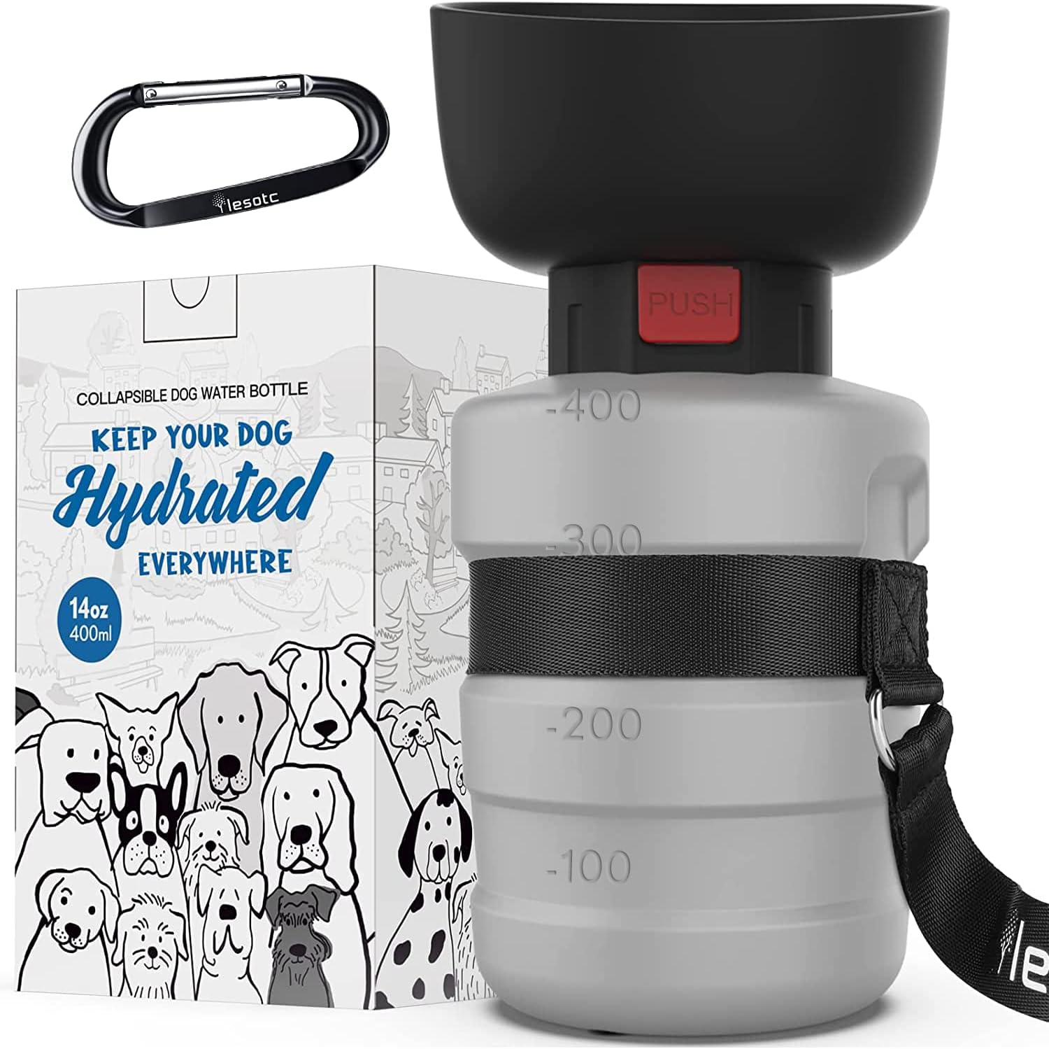 Pet Supplies lesotc 2023 Upgraded Dog Water Bottle Foldable,Portable