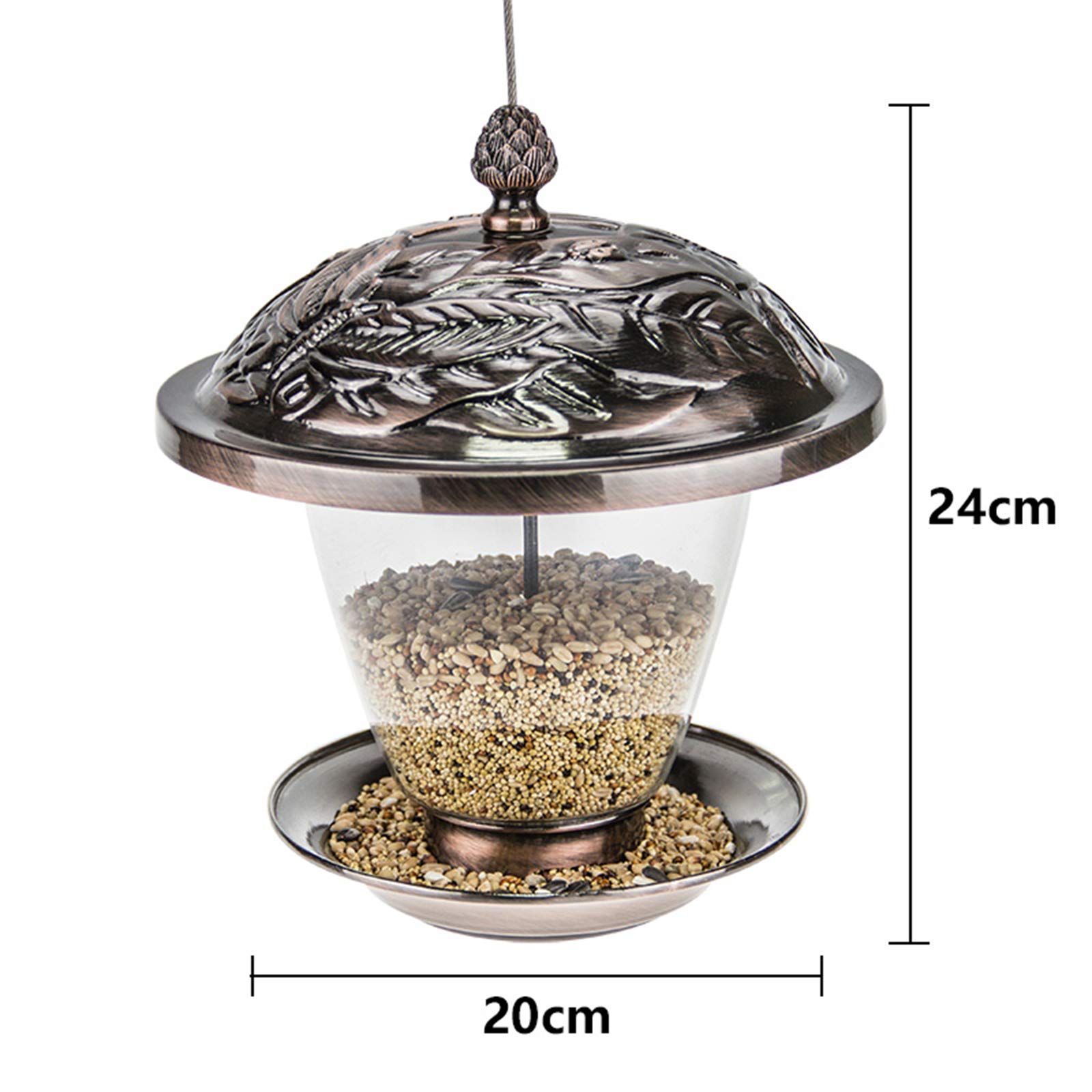 Aimerizzatori di uccelli appesi, alimentatori di uccelli del gazebo di panorama e decorazione del giardino per gli osservatori e i bambini dell'uccello, giardino del giardino esterno, con il tetto