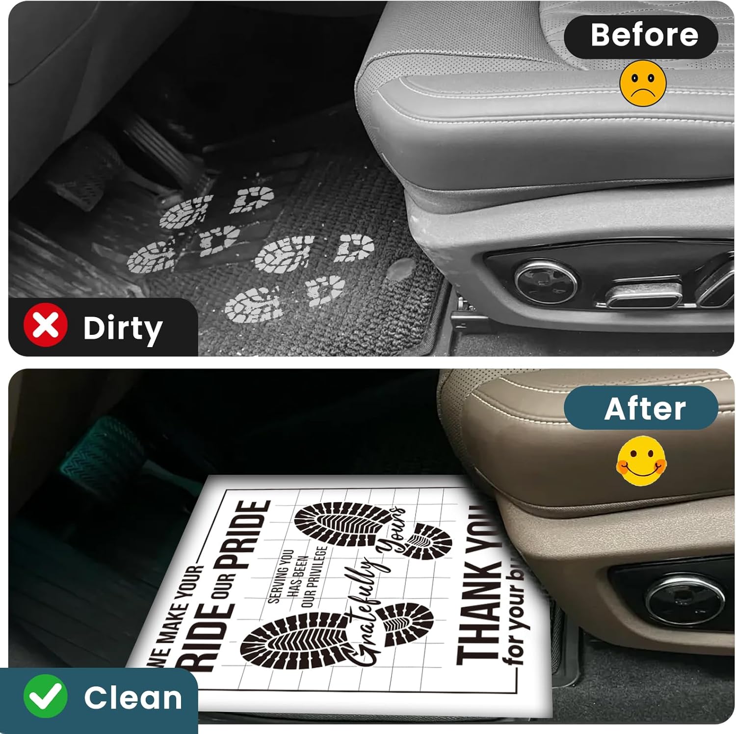 100 Pcs Paper Floor Mats for Cars 17"x22.5", Disposable Floor Mats for Car Detailing, Waterproof Automotive Floor Protector Paper Pads for Auto Detailing Dealership Supplies, White Large