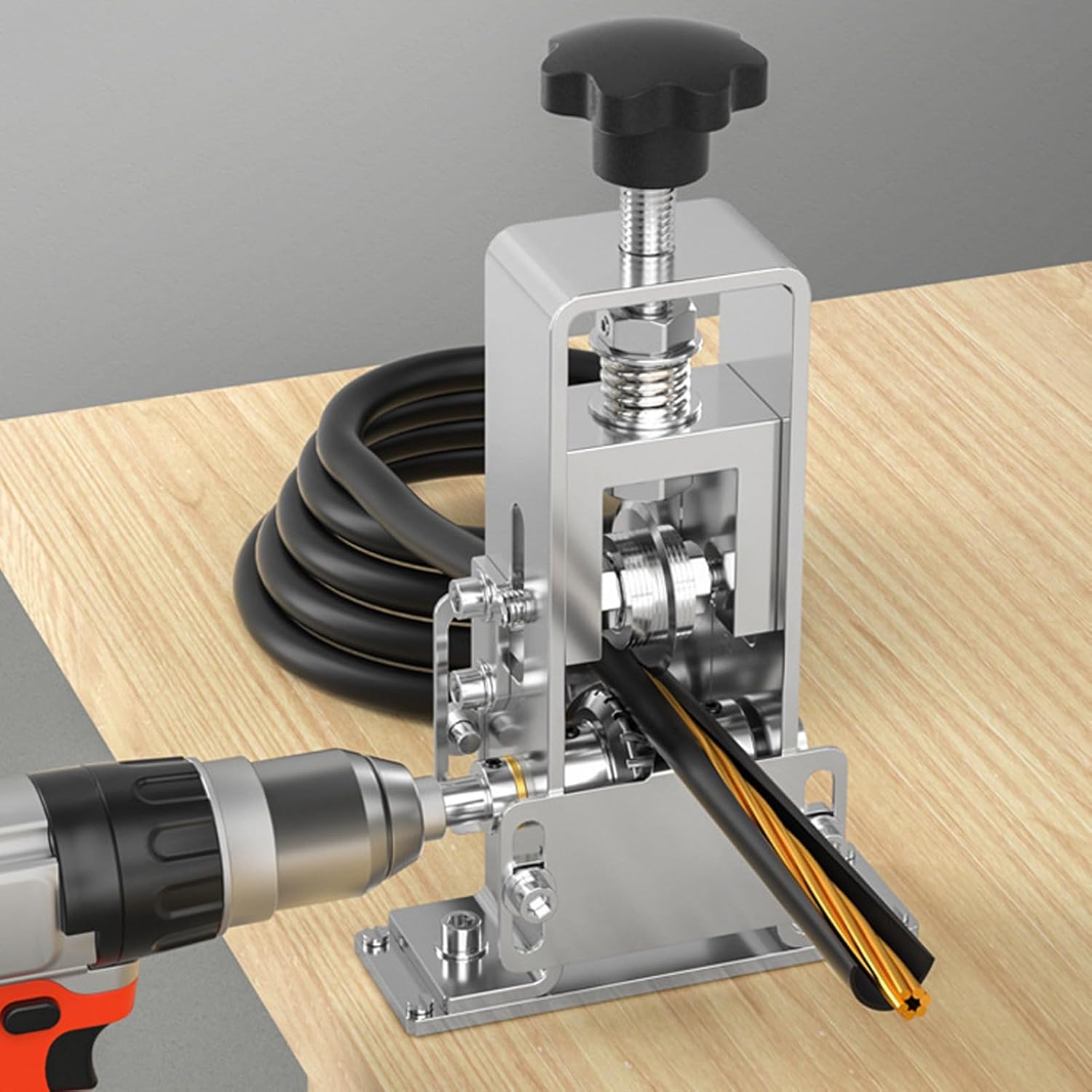 Manual Wire Stripper Machine, 1 to 21mm Drill Powered Cable Stripper Heavy Duty Wire Stripping Machine for Cable Wire Cutting