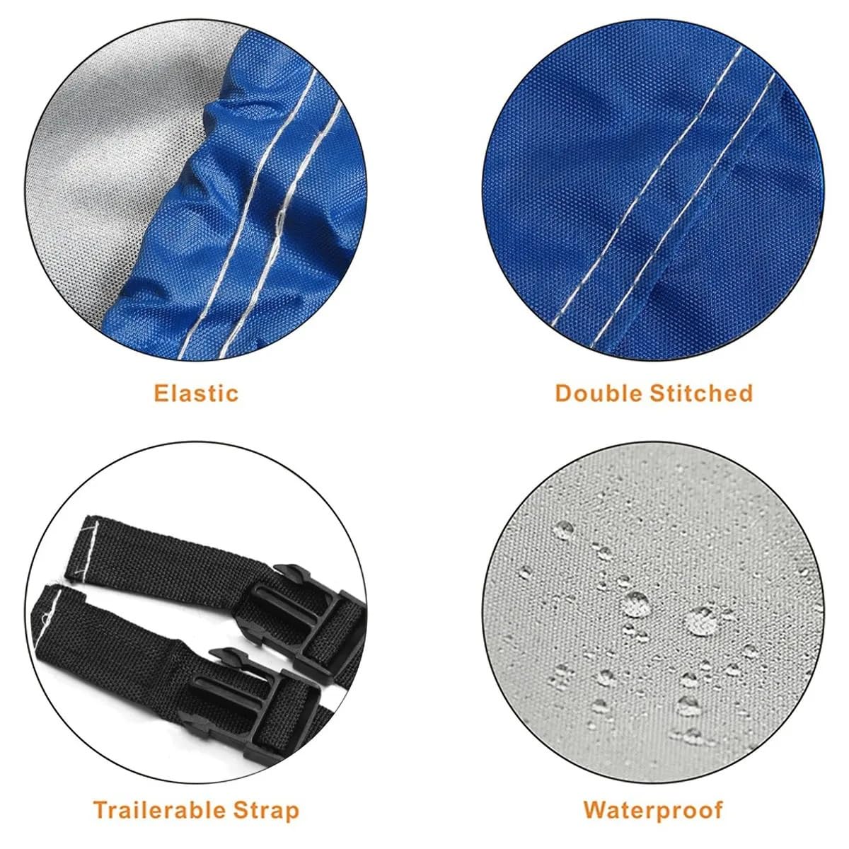 Copertura per Barca Telo copribarca impermeabile 4,2x3 m 210D Oxford per trasporto motore fuoribordo jet ski, cofano motore protettivo accessori barca(Gray)