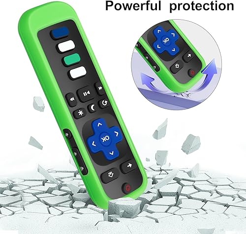 Miniatura 5 de Paquete de 2 fundas protectoras de control remoto para mando de TV RokuFunda protectora de silicona - Brilla en la oscuridad (VerdeAzul)