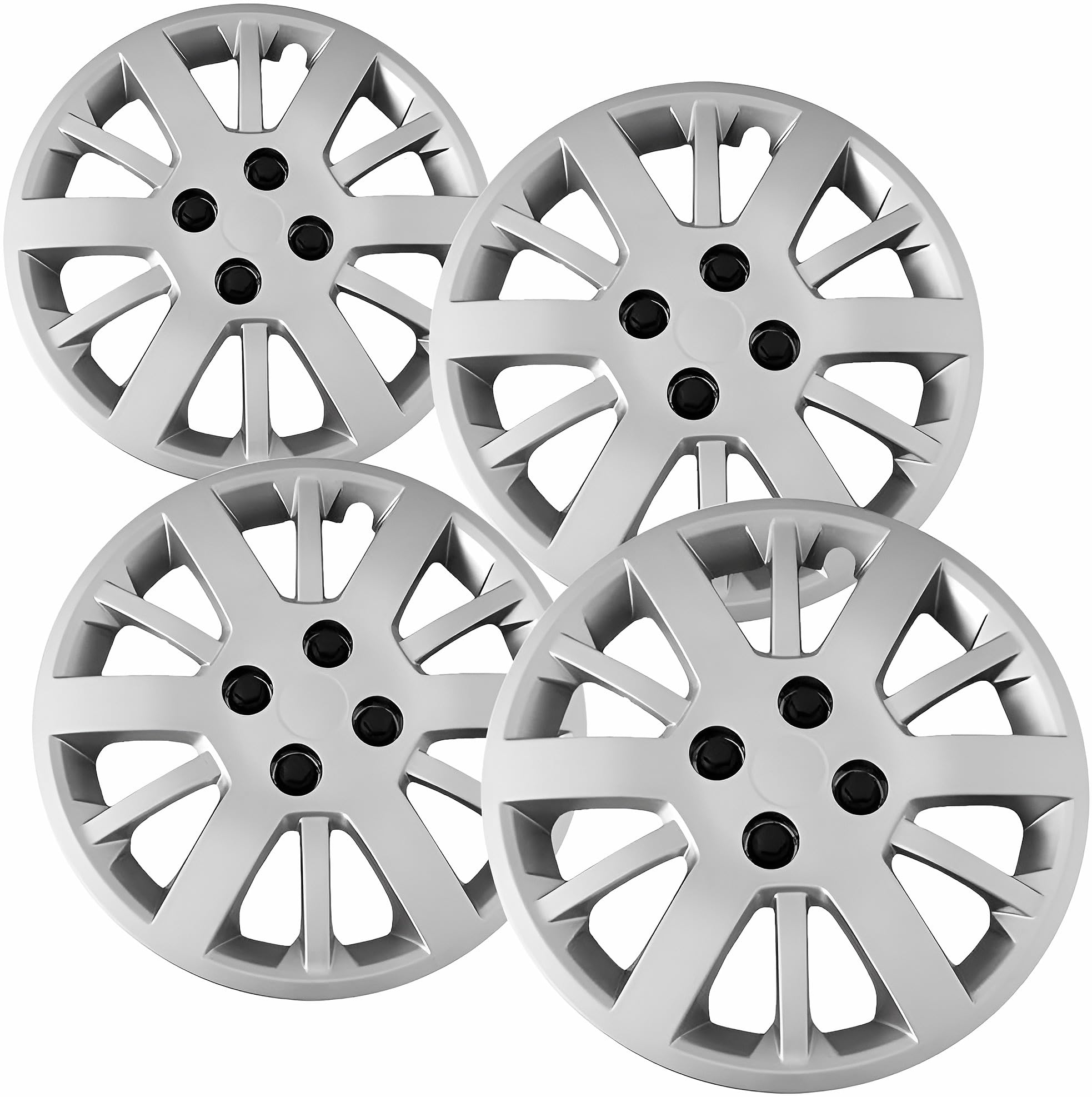OxGord 15 inch Silver Screw-On Hubcaps