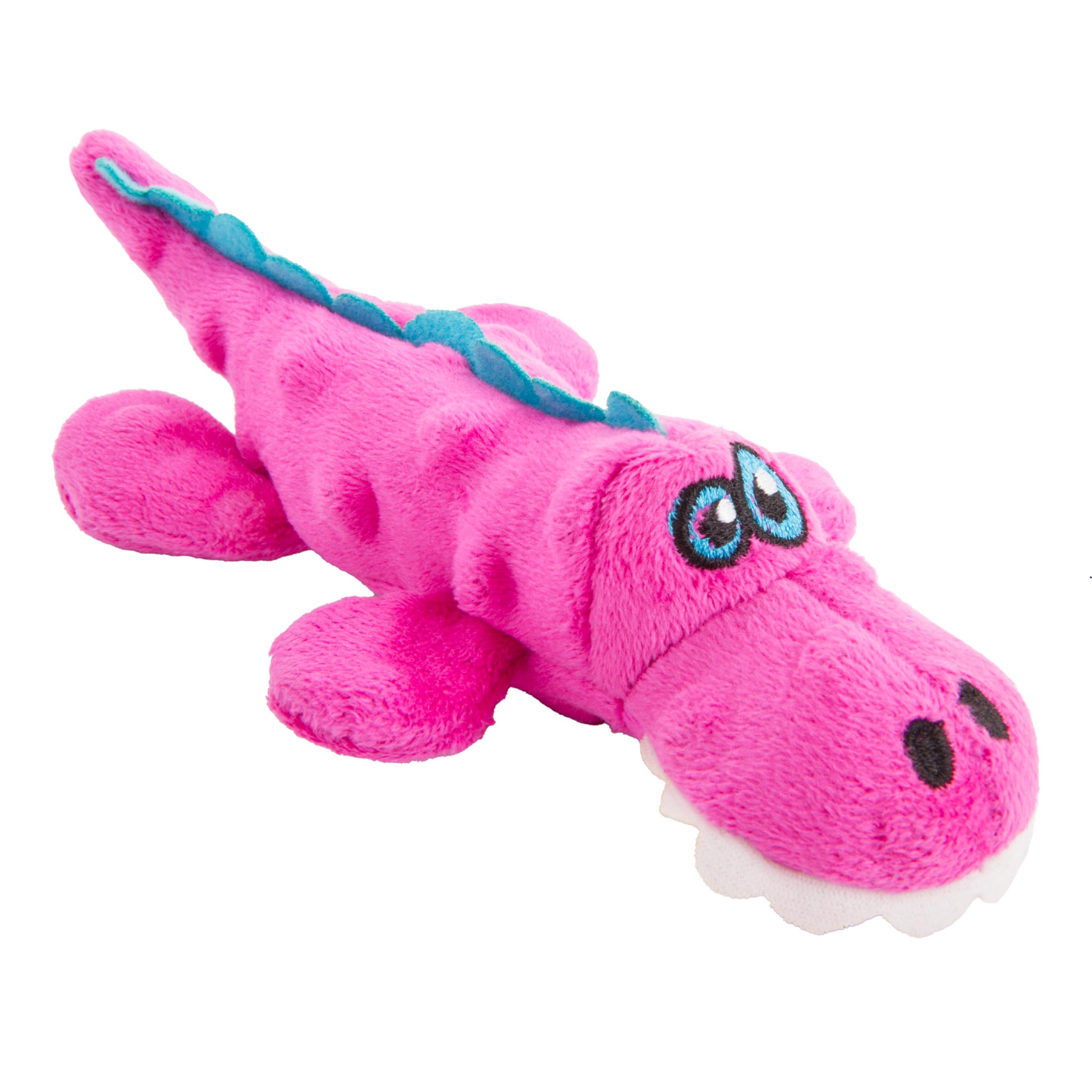goDog Just For Me Gators Squeaky Plush Dog Toy, Chew Guard Technology - Pink, Mini
