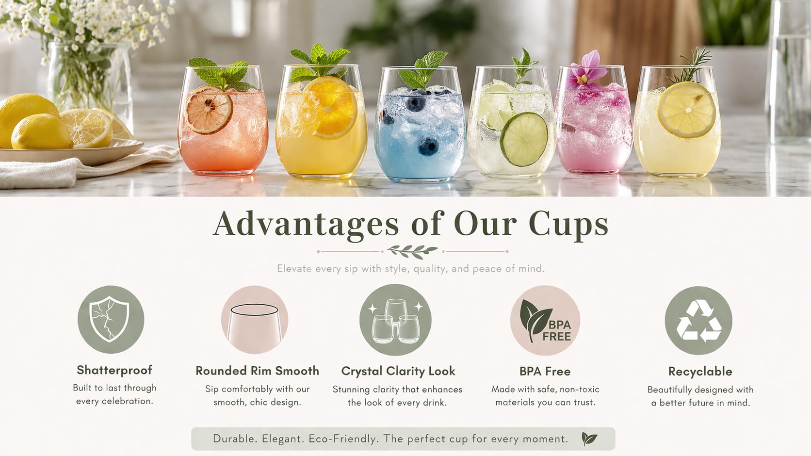 Can Shaped Plastic Cups - Clear Disposable Tumblers -8