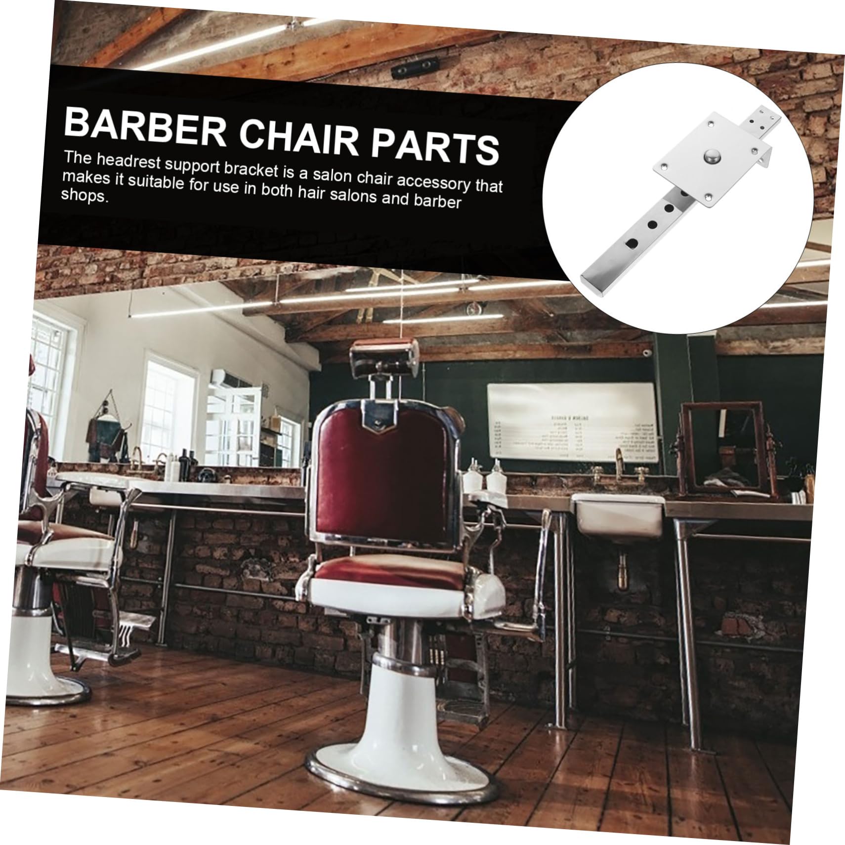 BESTYASH Support D'appui-tête Design Ergonomique en Fer pour Fauteuil de Barbier et Support Stable, Accessoire Élégant Argenté pour Salon de Coiffure et Boutique de Beauté