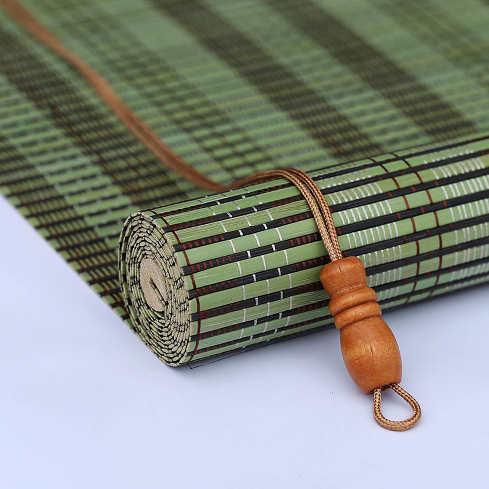 ksxnkhk Bamboo Roll Up Window Blind Sun Shade, Light Filtering Roller Shades,Blinds Rustic Style Roman Blinds Multicolor Weaving(Size:50x100cm/20x39in)