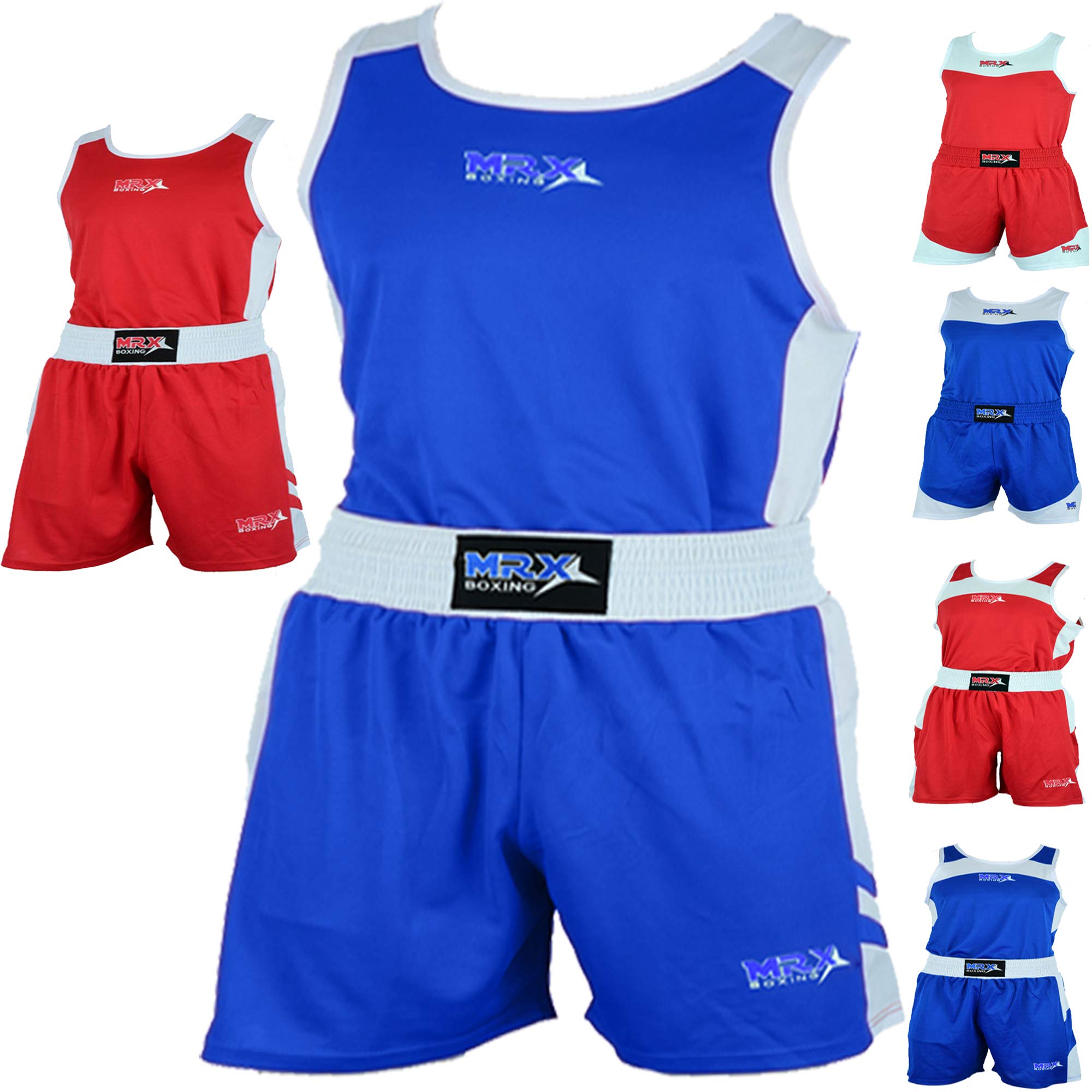 MRX Men’s Boxing Competition Uniform Jersey & Trunk for Training MMA Muay Thai Cage Fight Kickboxing Clothing