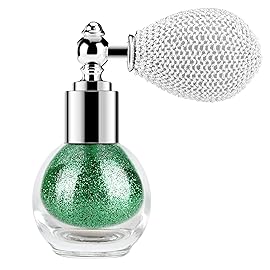 KYDA Highlighter Powder Spray, High Glossy Shimmer Sparkling Powder for Face and Body Glitter Makeup, Body Glitter Spray, Green