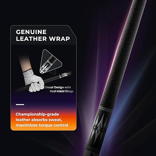 Miniatura 4 de Carbon Fiber Pool Cue Stick with Case, 2pieces 58inch Low Deflection Professional Cue Stick for Billiards, Pro Taper Carbon Fibre Shaft with Genuine