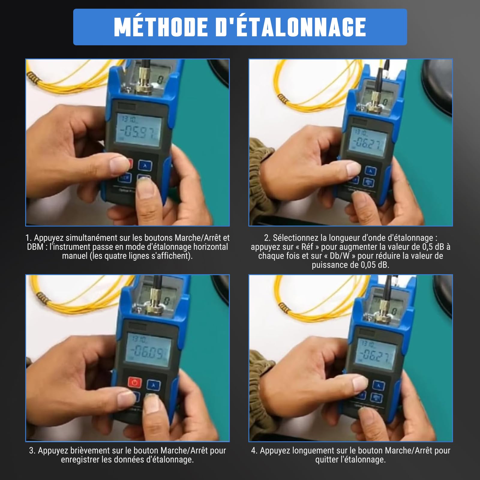 Testeur électrique TL510 testeur de puissance optique, détecteur -70~+10dBm