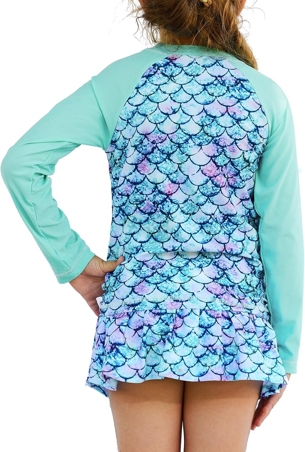 HODOSPORTS Girls Rash Guard Shirts Swimsuit UPF 50+ Quick Dry Two Piece Long Sleeve Bathing Suits - Image 4