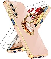 Vista 70 de LeYi para Funda de Teléfono Samsung Galaxy A13-5G: Protector de Pantalla de Vidrio Templado, Soporte Magnético Giratório de Anillo 360°, Borde Negro