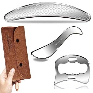 BYYDDIY 3 in 1 Stainless Steel Muscle Scraper Tools Set Scraping Massage Tools for Physical Therapy Derma Edge