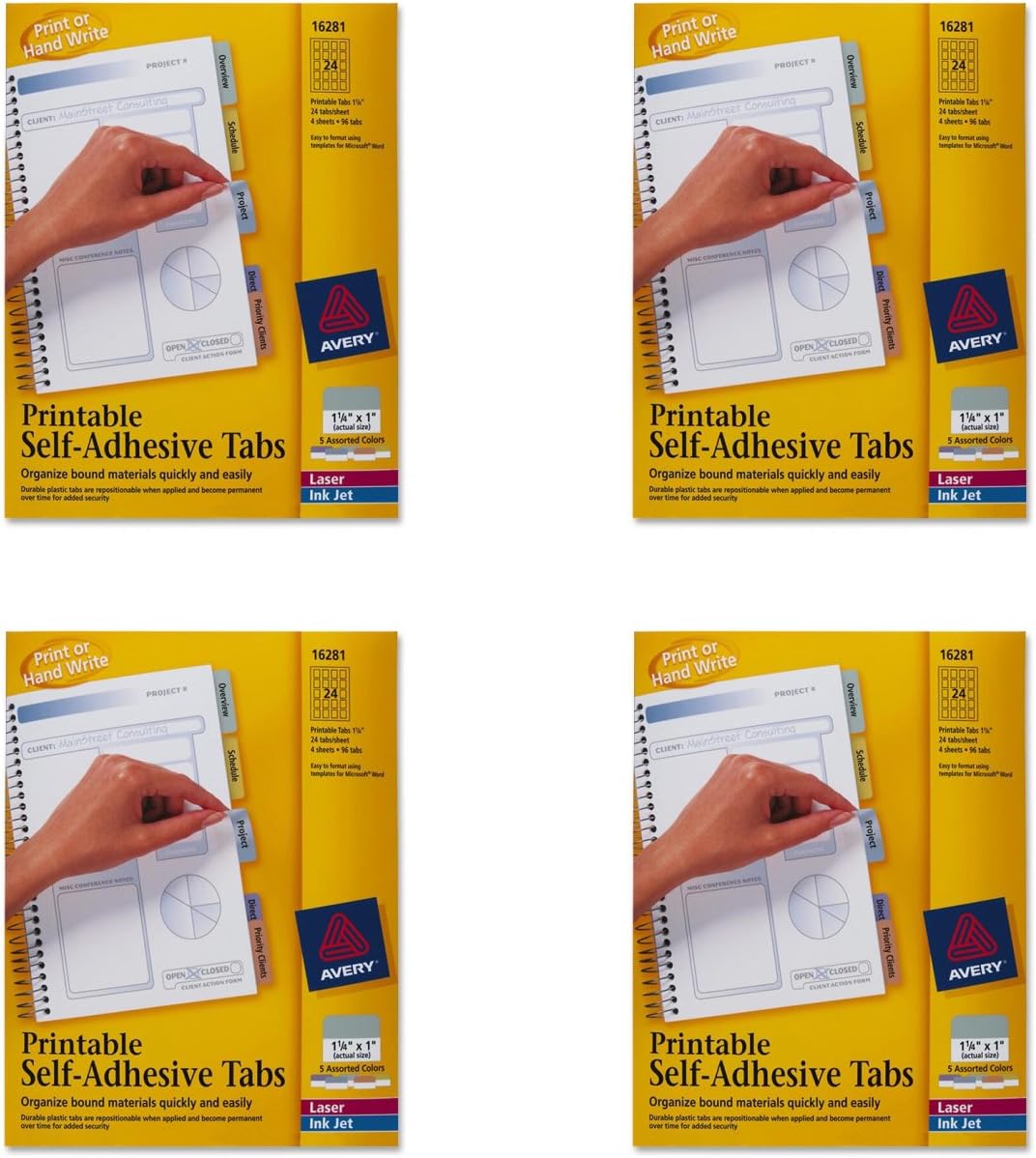 Amazon.com : Avery Printable Repositionable Plastic Tabs, 1 1/4 in ...