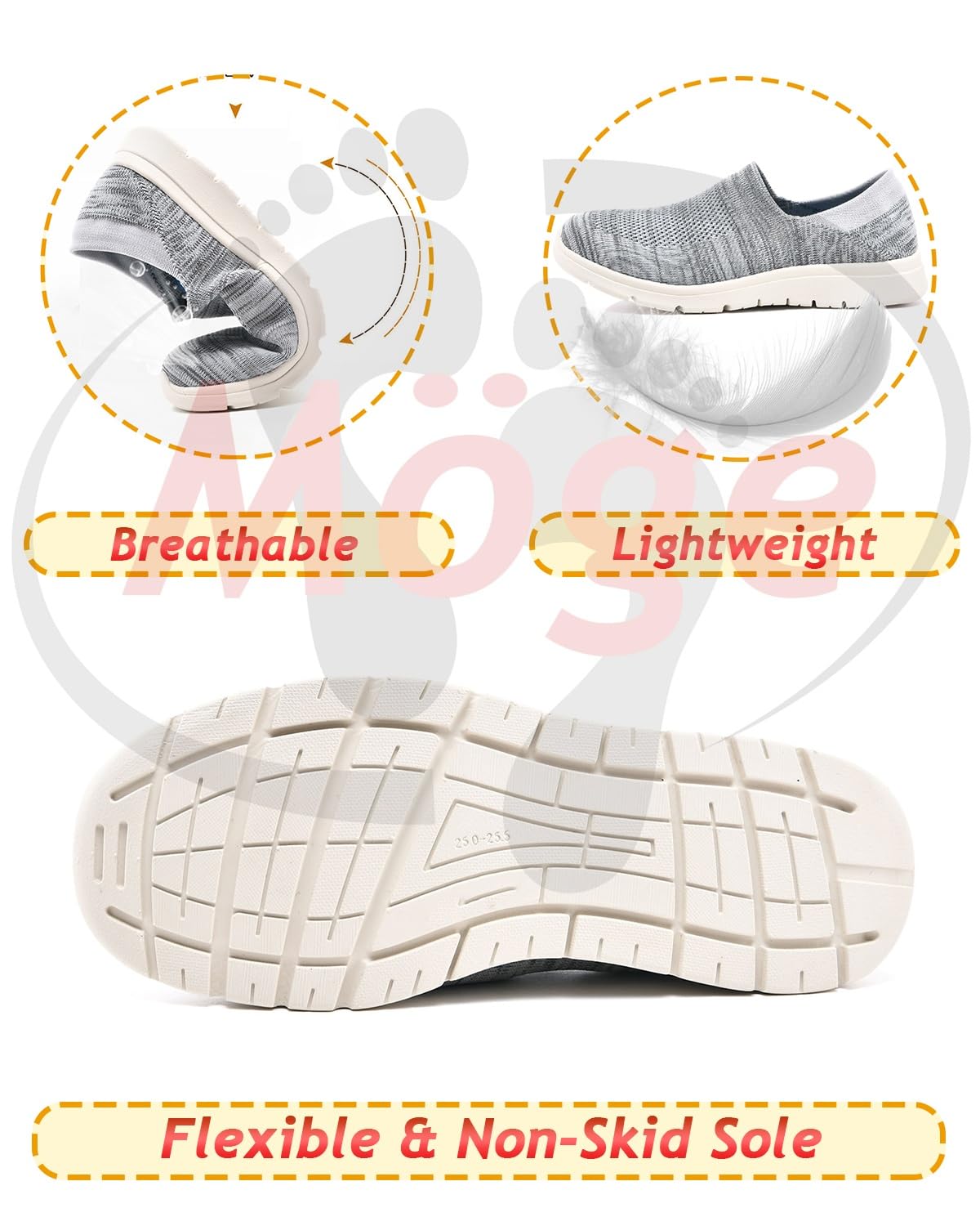 Verbandsschuhe Damen Turnschuhe mit Klettverschluss Diabetiker Schuhe Extra Weit für Geschwollene Füße Orthopädische Slip On Sneakers(Gray,43 EU)