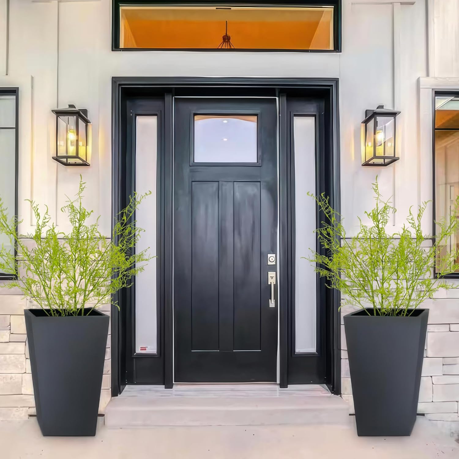 3 Pcs Artificial Branches for Vase 41.3" Faux Greenery Stems Persian Fern Leaves Artificial Shrubs Bushes Plastic Fake Plants Grass Faux Twig Branches for Indoor Home Office Table Centerpieces - Image 5