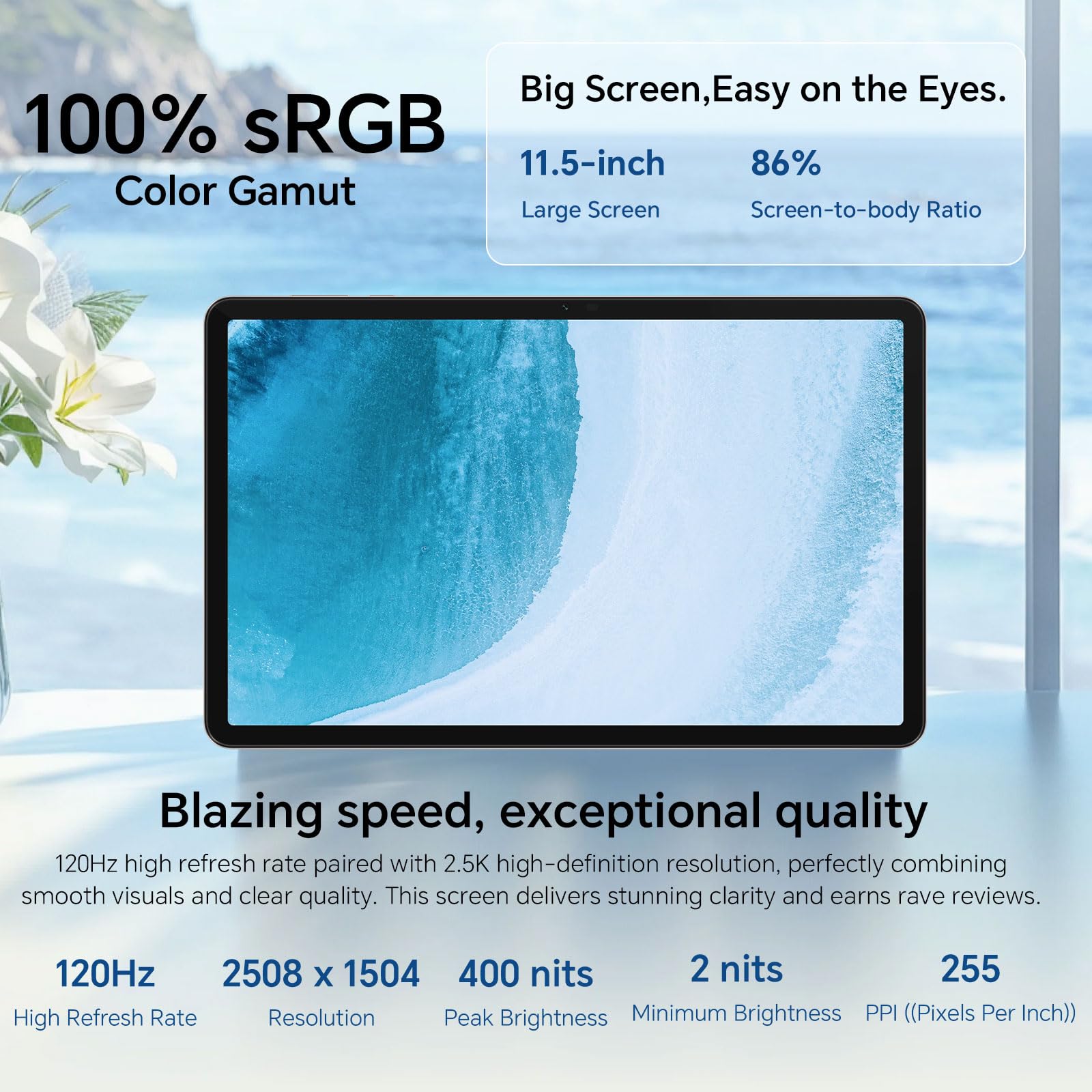 HONOR Pad X9a Tablet 6GB 128GB, LCD da 11,5 Pollici a 120Hz 2,5K, Piattaforma Mobile Snapdragon 685 4G, 8300mAh Batteria, Android 15, Google Service Wifi Tab, Grigio