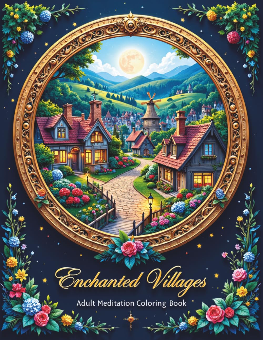 Enchanted Villages: Adult Meditation Coloring Book