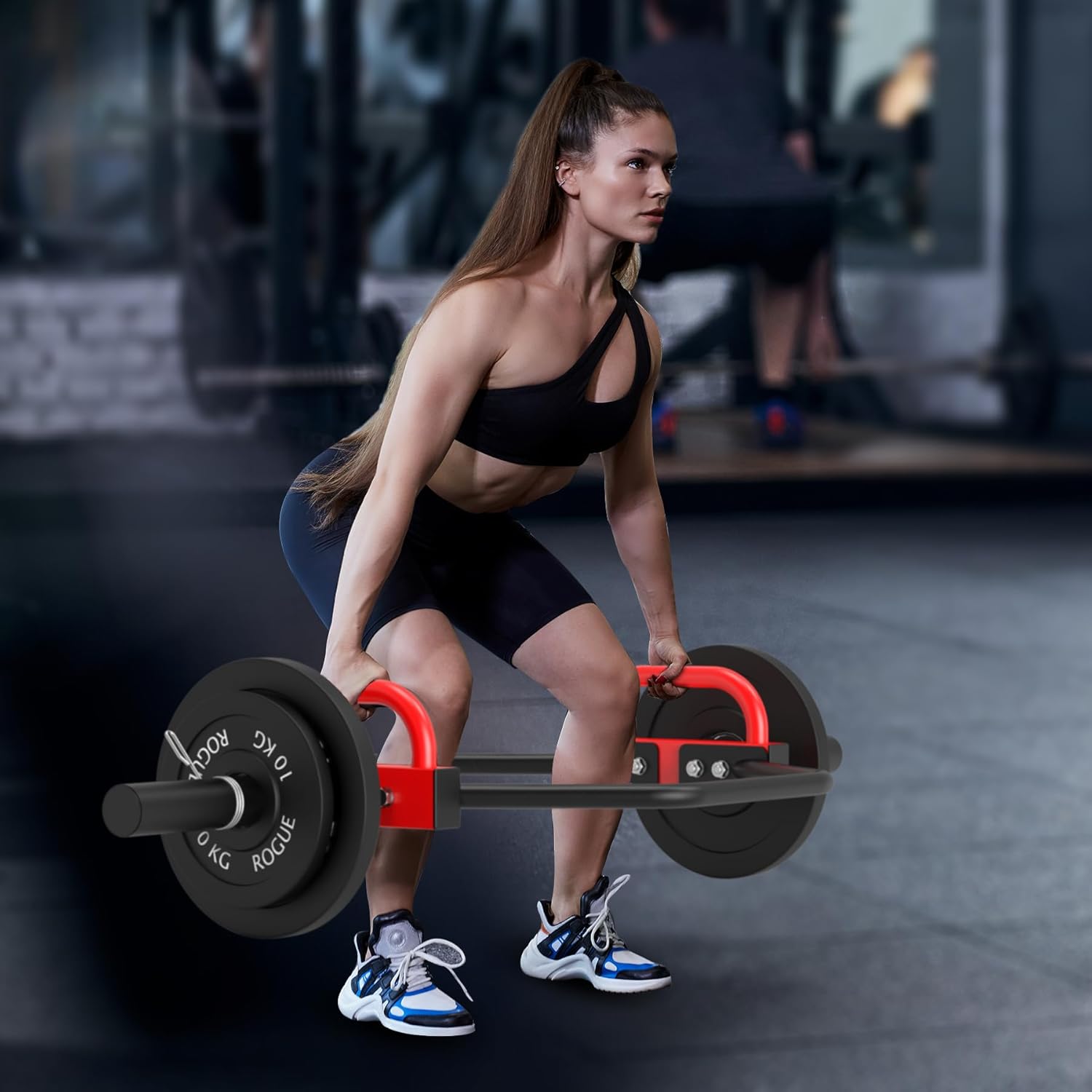 Hex Trap Bar 2-Inch Olympic Weightlifting Barbell,48.6" Deadlift Bar for Squats,Shrugs,Push-Ups,400Lbs Weight Capacit Suitable Home Gym Equipment Workouts for Beginners,Women,Men-New Version