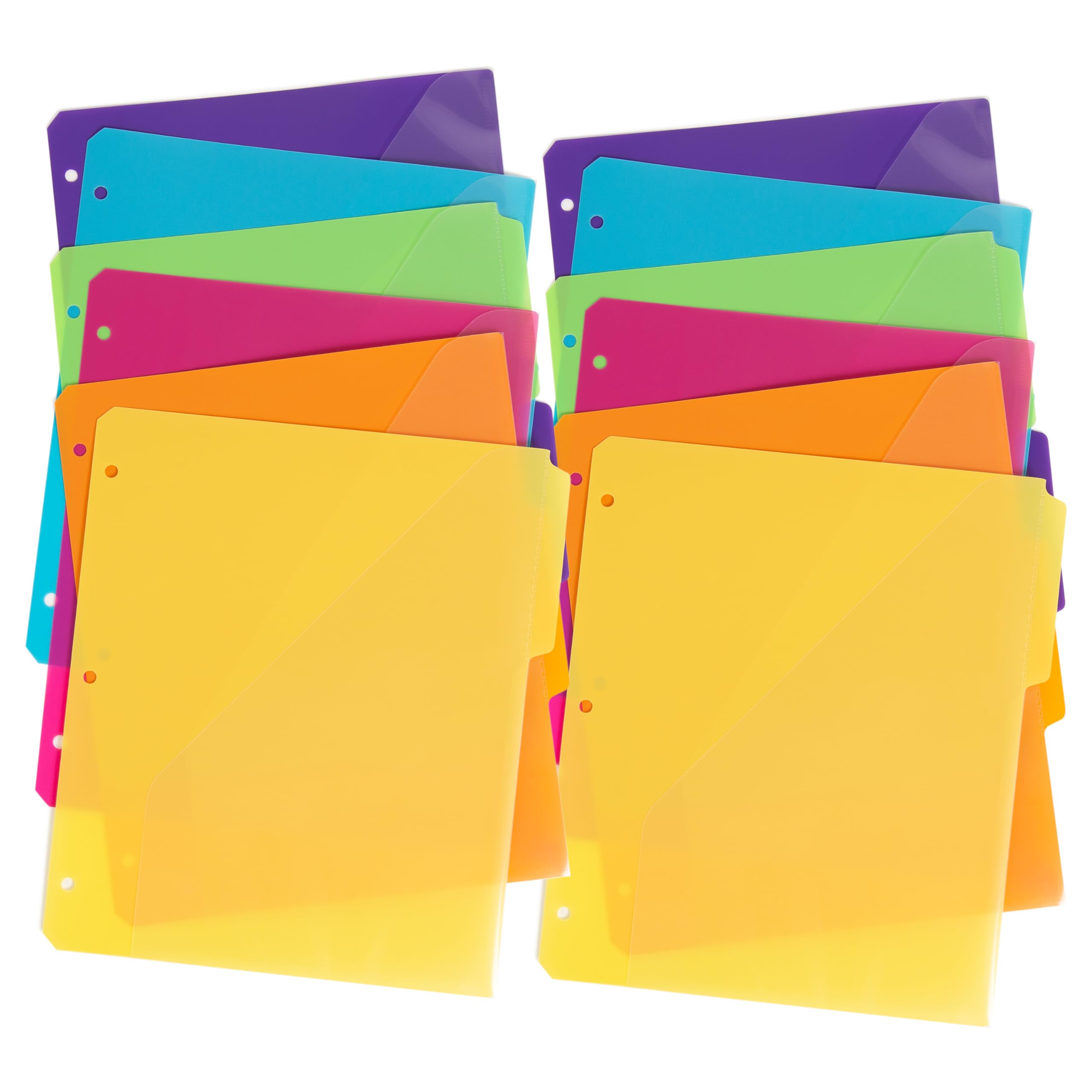 Three-Ring Binder Poly Index Dividers by SMEAD – Letter, Poly, Assorted Colors, Pack of 12
