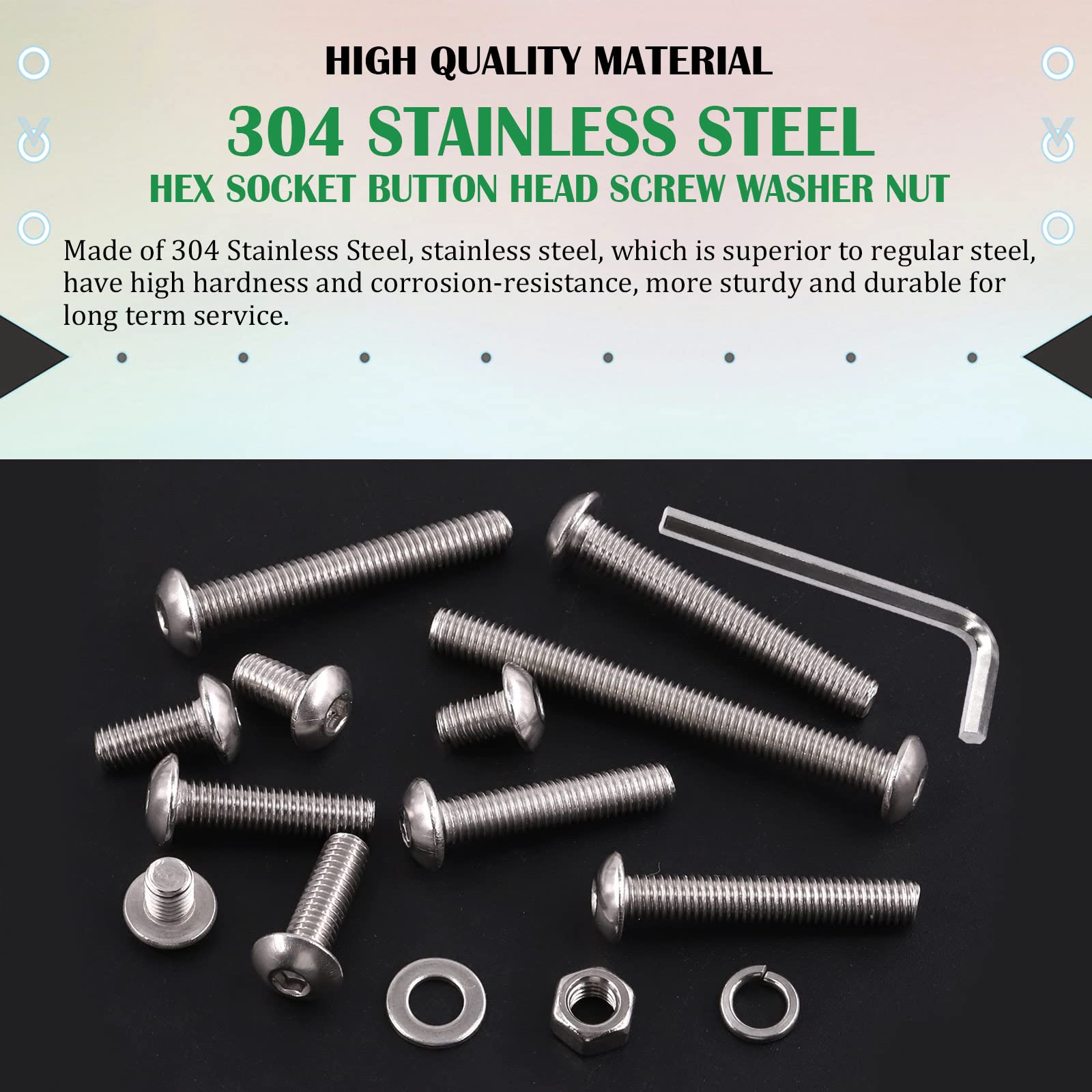 Keadic 1021Pcs M2 7 Sizes Hex Socket Button Head Cap Screws Assortment Kit - Image 3