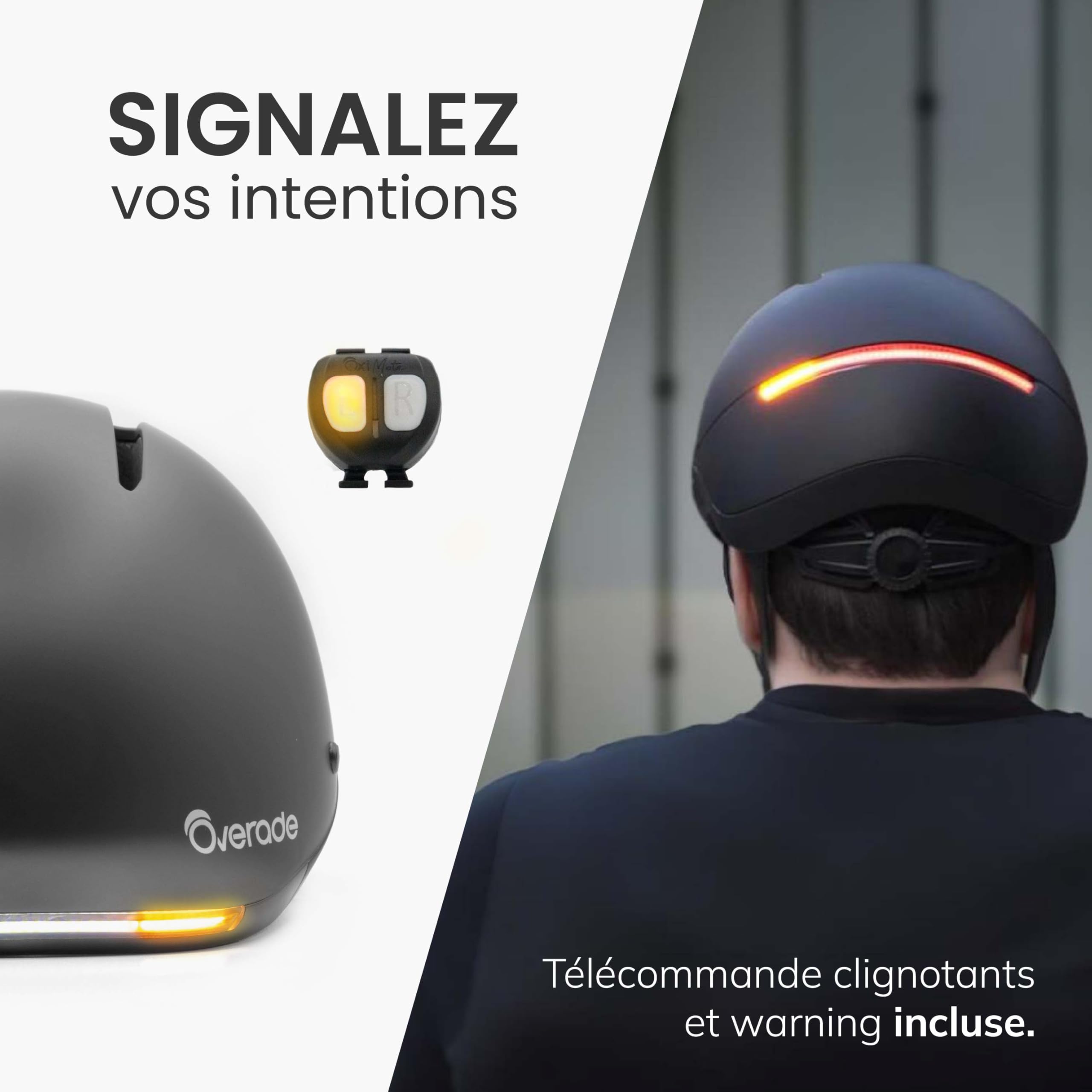 Casque Life pour vélo, Trottinette, avec éclairage Puissant Avant/arrière - Fonction Clignotants - Taille Unique