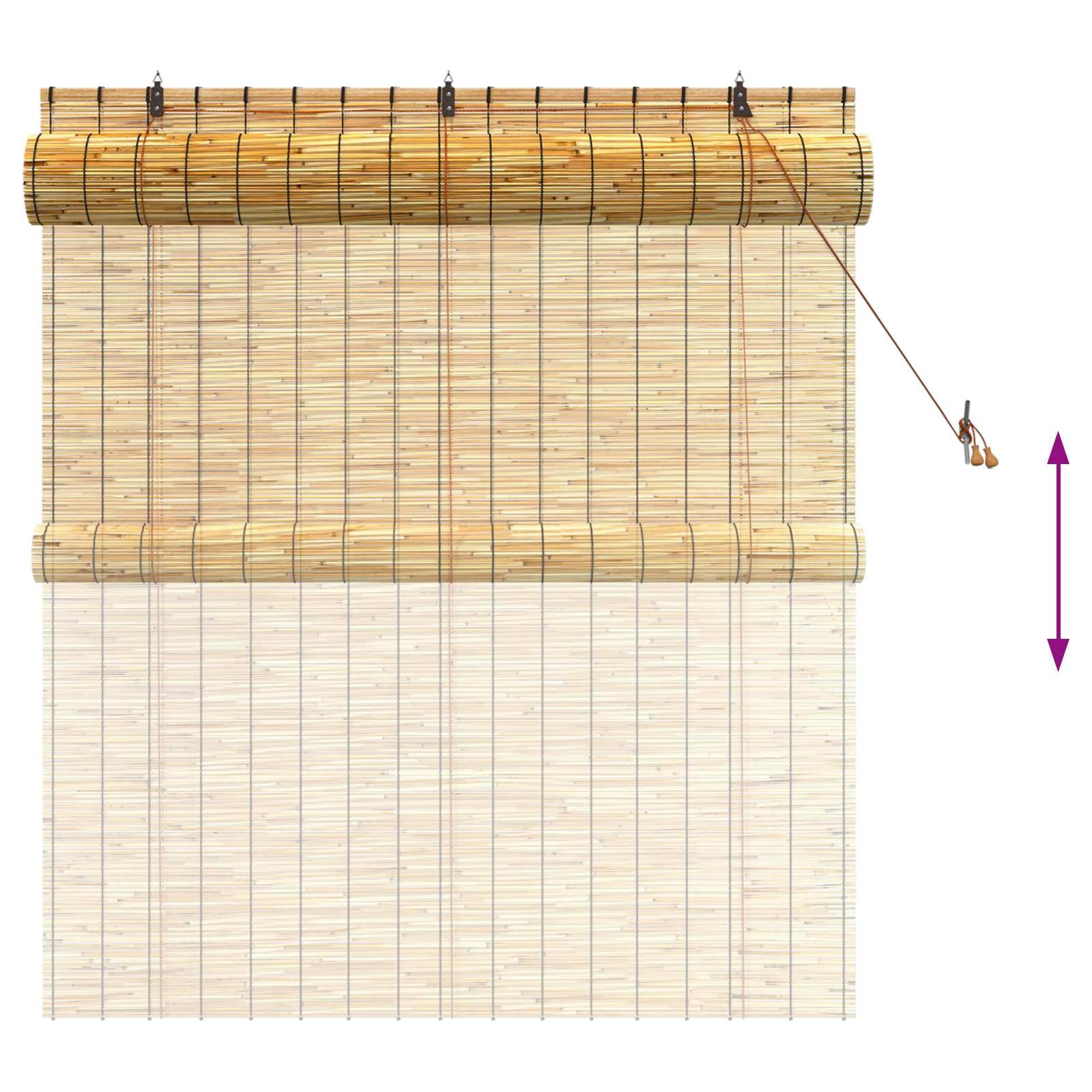 Store enrouleur en roseau naturel 140 x 160 cm