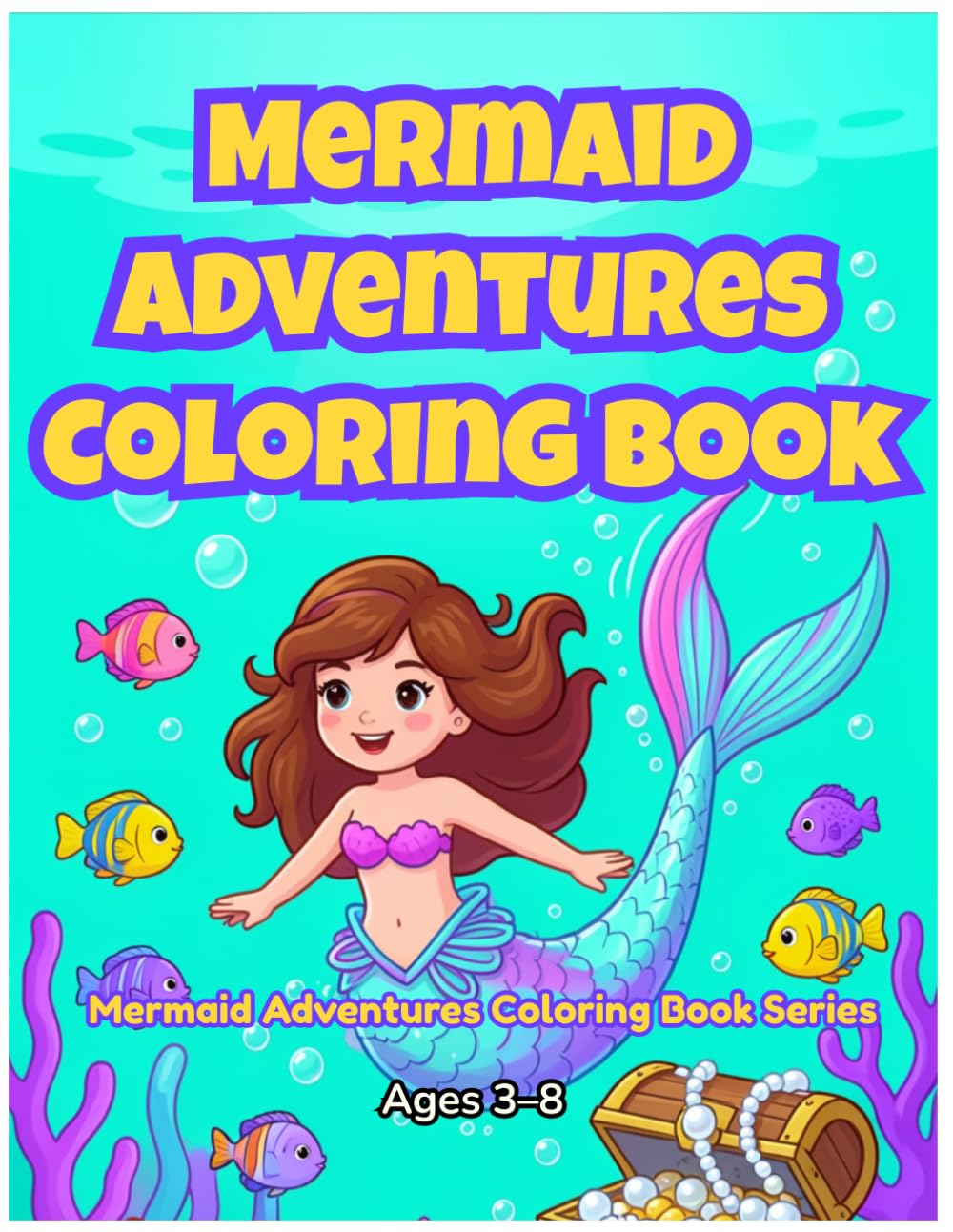 Mermaid Adventures Coloring Book: 30 Magical Mermaid Adventures to Color — Fun Coloring Book for Girls Ages 3–8 with Ocean Quests, Sea Creatures, Underwater Castles & More!