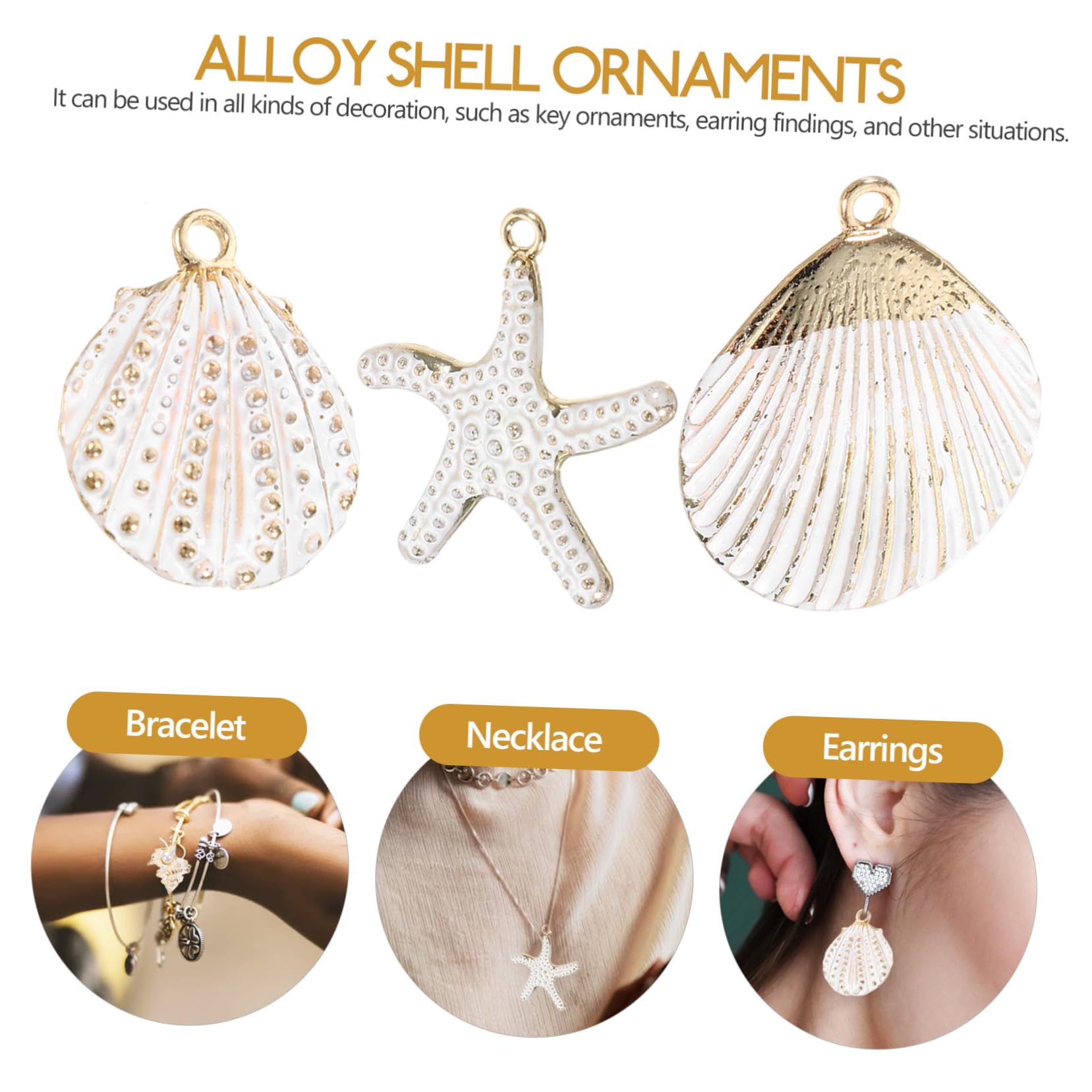 SHINEOFI Ciondoli Orecchini Fai Da Te Ciondoli A Conchiglia Per Ritrovamenti Di Gioielli Pendente Hoop Earrings Orecchino Fai Da Te Pendenti Per Orecchini Rosa