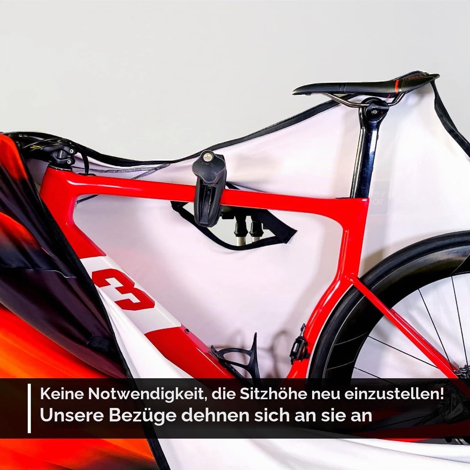 VELOSOCK Fahrradabdeckung für Gepäckträger Motion Wave – vollständiger Fahrradschutz, reisefreundlich, wasserabweisend und langlebig – für Rennräder