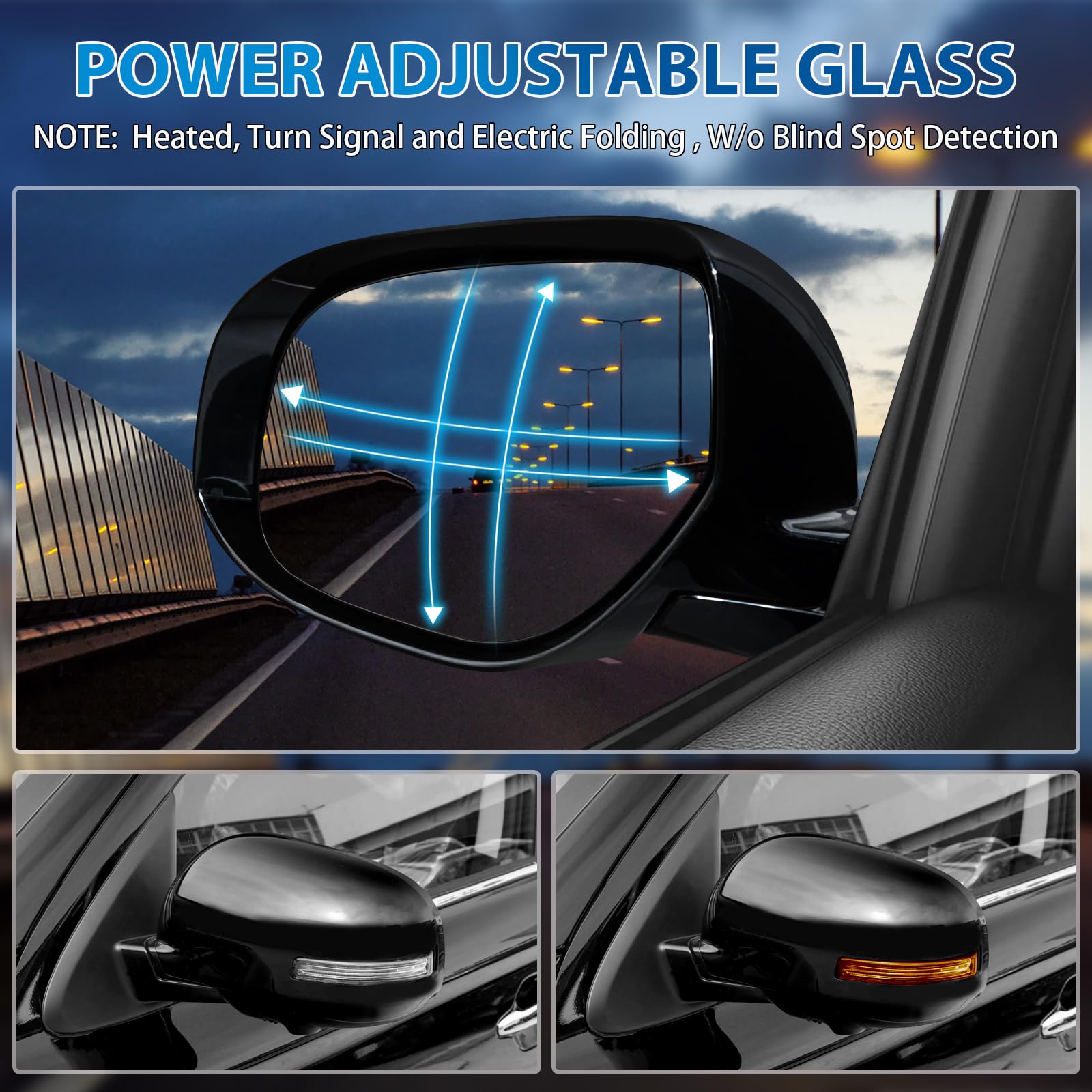 CarMirrorBazar Blind Spot Mirror Glass – 2017-2021 Mitsubishi Outlander Driver Side, Self-Adhesive, Clear