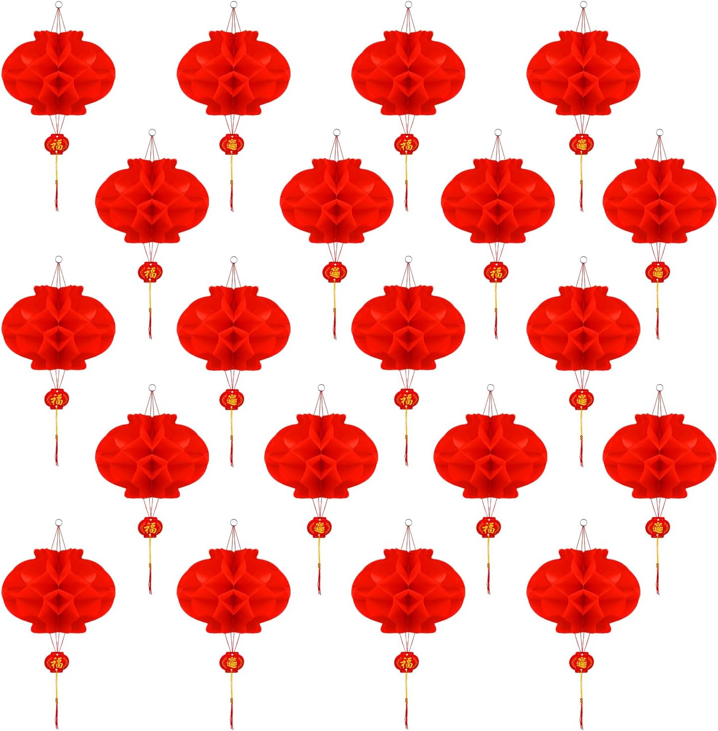 20pcs Chinese Red Paper Lanterns, Chinese Spring Festival Lanterns