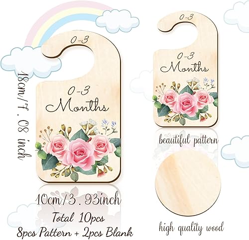 Miniatura 2 de CRASPIRE 10 separadores de madera para armario de bebé, decoración de guardería de recién nacido a 36 meses, organizadores de armario, separadores