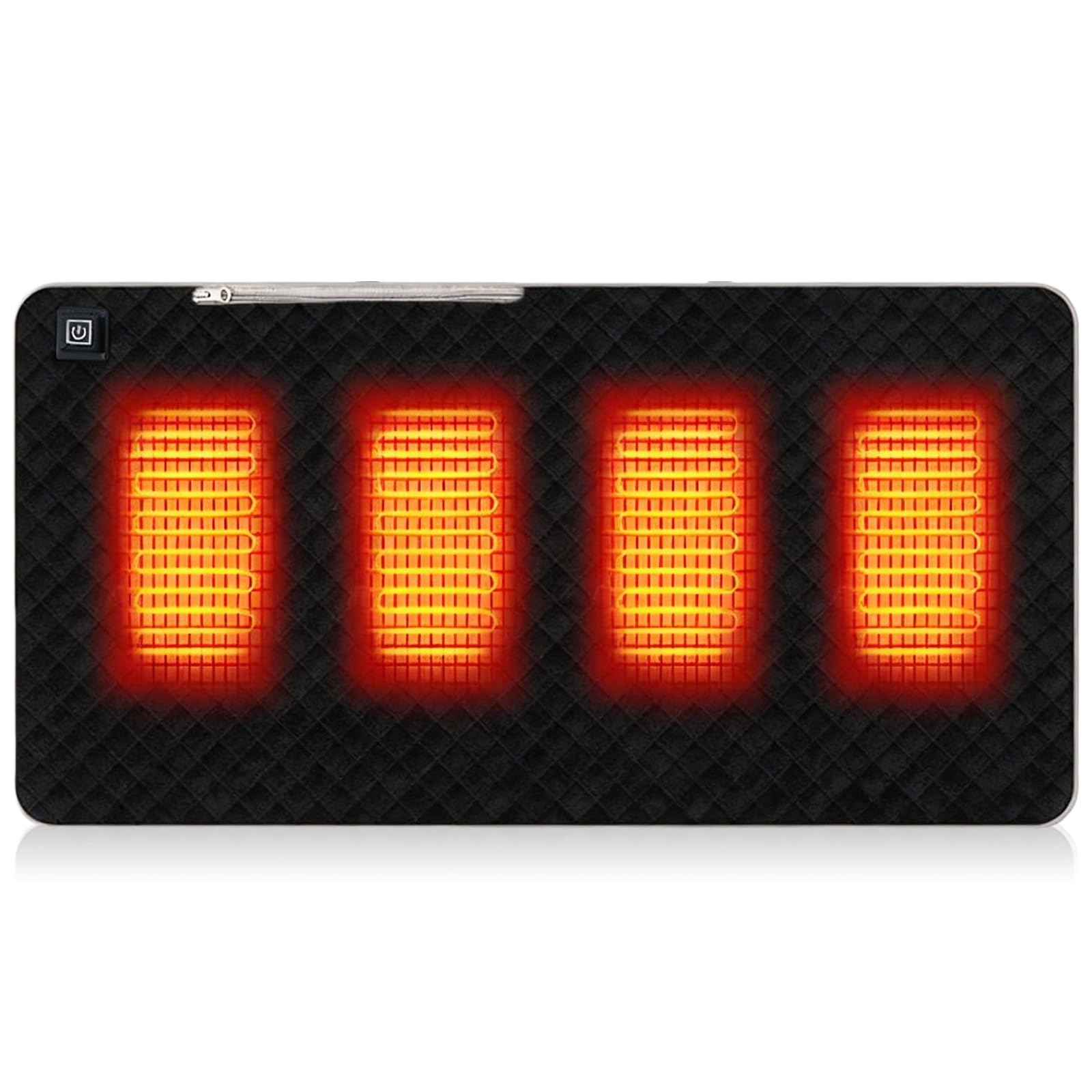 GAOUTO Beheizbare Sitzkissen, Usb Sitzkissen Beheizbar, 45 x 90 cm Ultraweich Heizkissen Bürostuhl mit 3 Heizstufen, Tragebar USB 5V Beheiztes Kissen für Bürostühle, Zuhause, Camping (Schwarz)