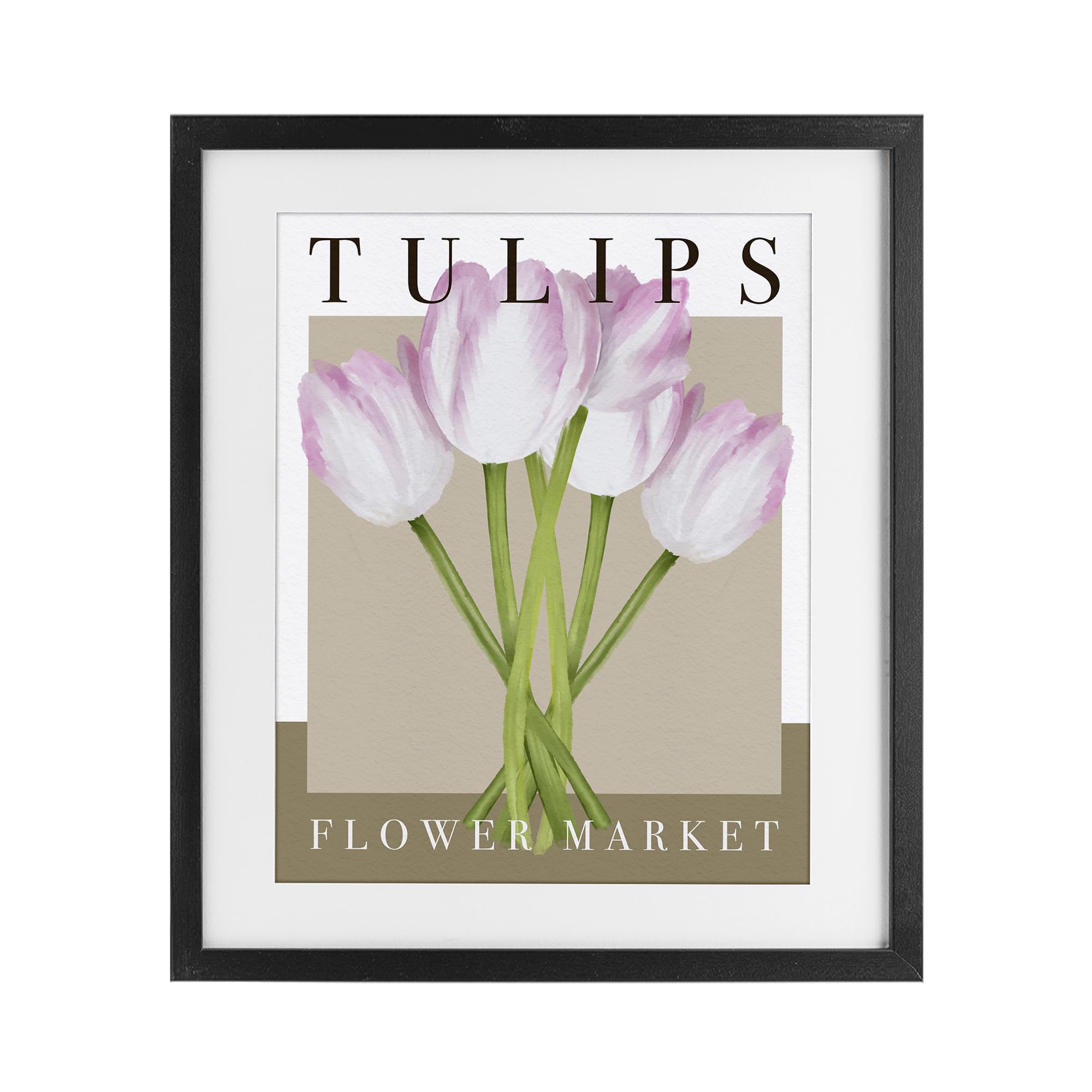 'Tulips Flower Market'| Framed Print Under Glass