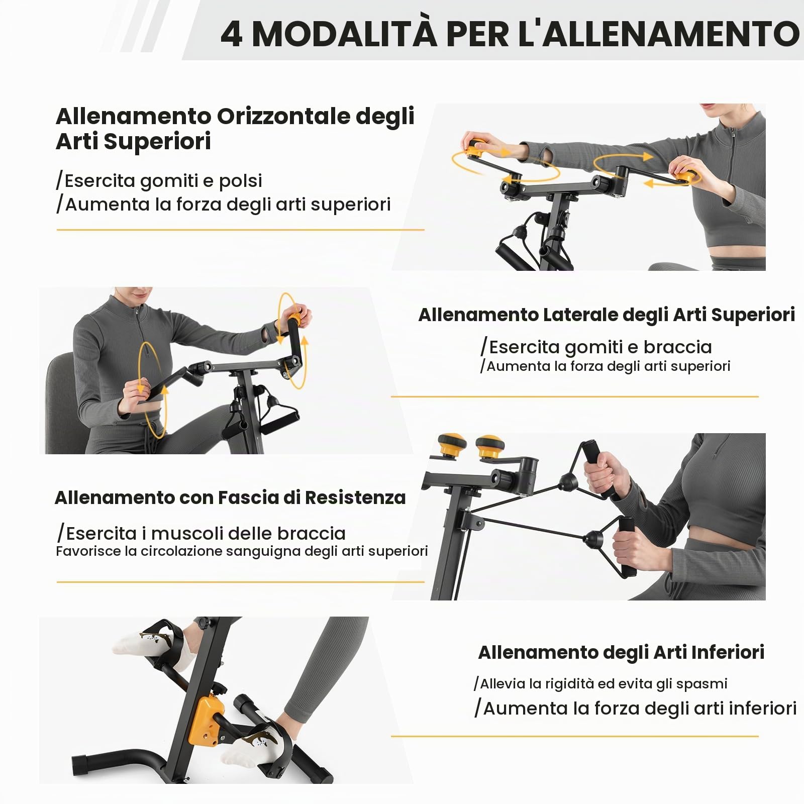 KOMFOTTEU Cyclette da Casa con Altezza e Livelli di Resistenza Regolabili