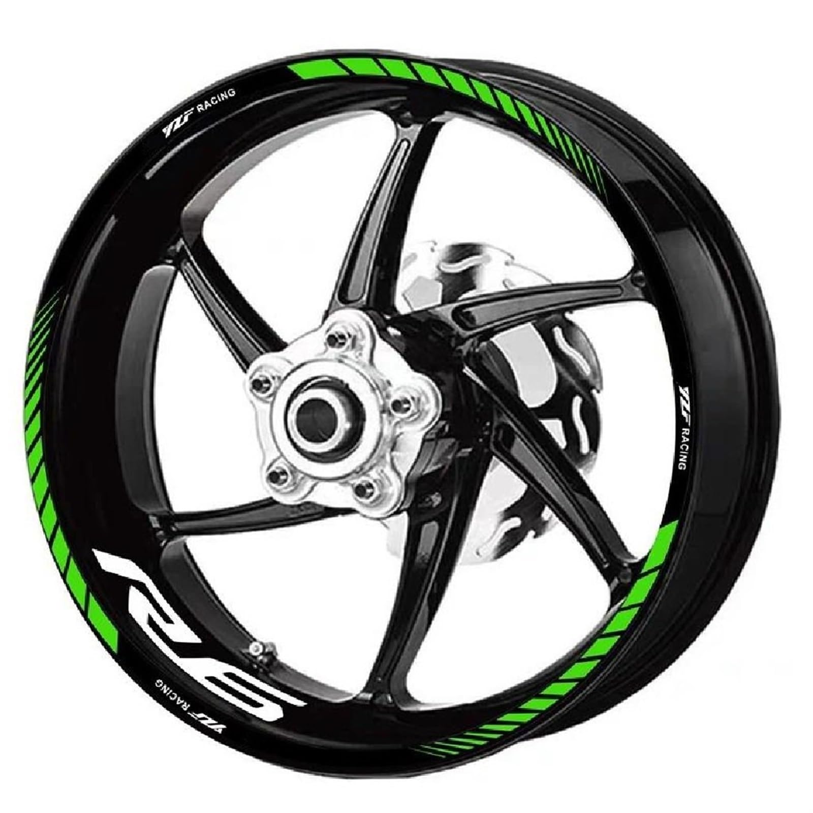 Motorcycle Racing Equipment Accessories Wheel Tire Rim Decoration Adhesive Reflective Decal Sticker for Yamaha YZF R6 Decorative(Color1)