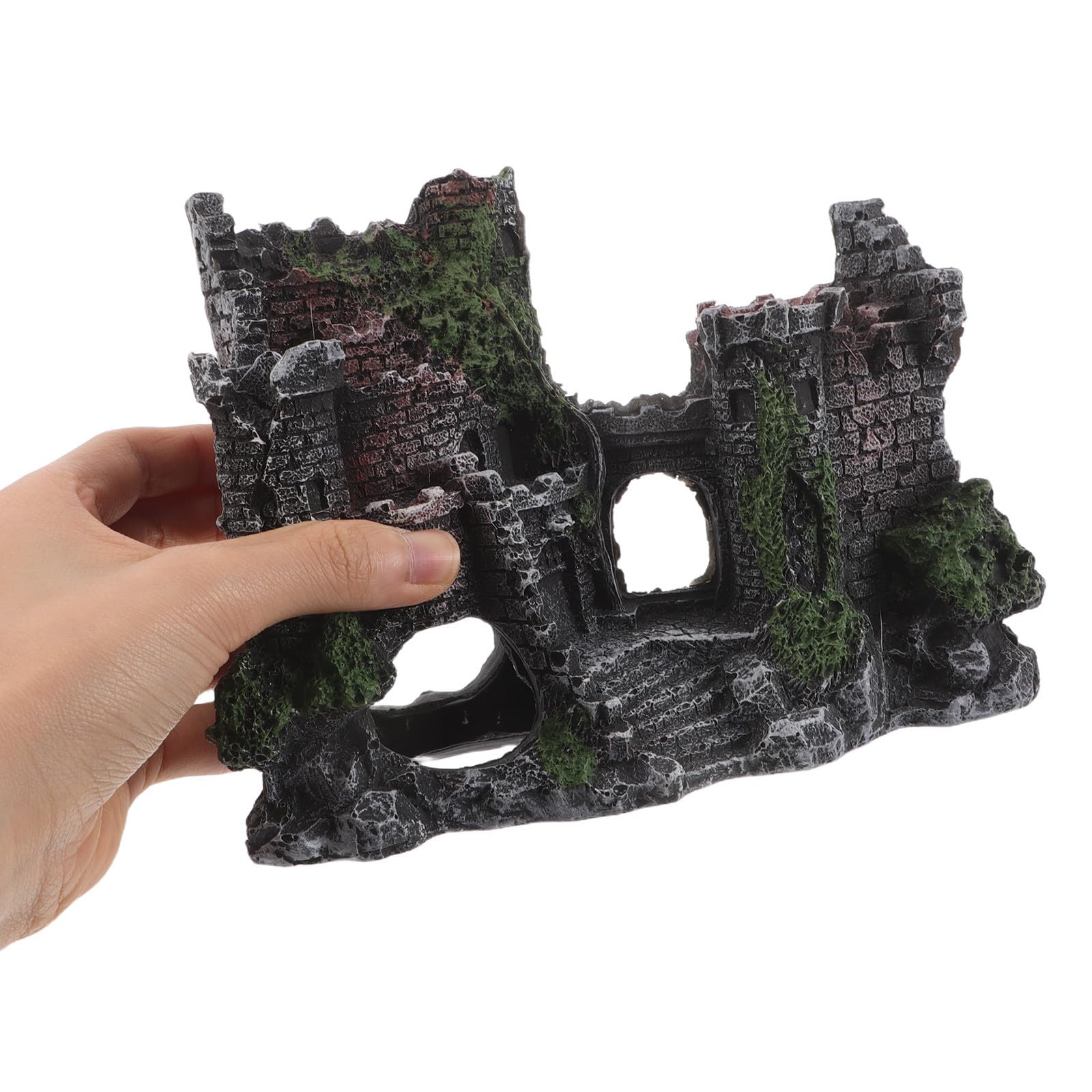 4 Piezas Adorno para Pecera Castillo y Naufragio, Set de Resina