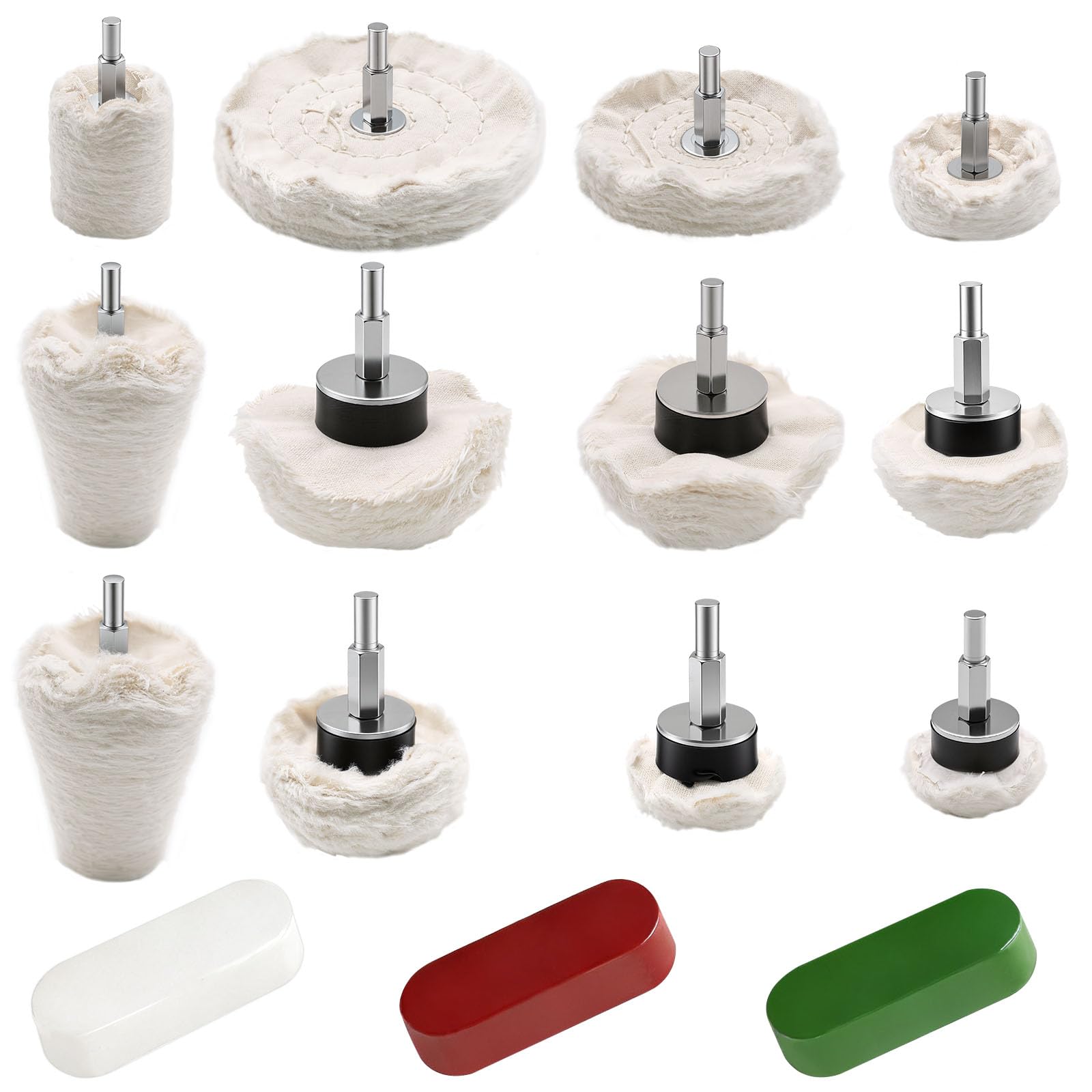 Buffing Wheels Kit - Polish Metal, Wood & More -9