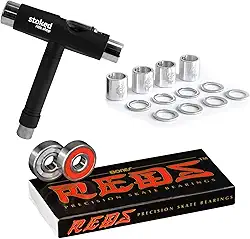 Bones Reds Rolamentos de Skate Pacote com 8 [Para Skates, Longboards, Scooters, Spinners]