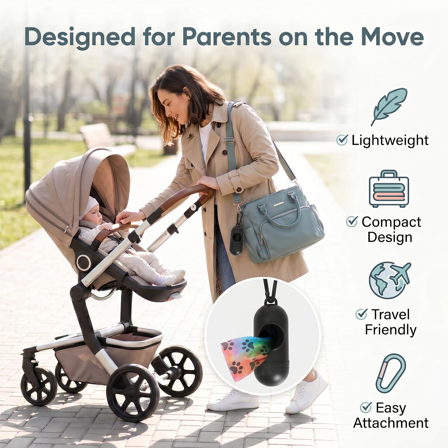ZURATO Baby Diaper Disposable Bags with Dispenser, Waste Bags, Convenient and Quick Diaper Disposal, Unscented Leak & Odors Proof Diaper Trash Bags for Newborn Diapers (5 Roll + 1 Case) 1