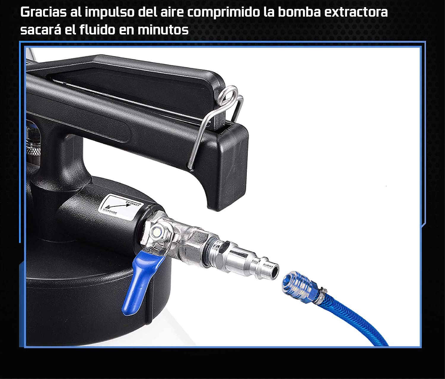 JOMAFA - Bomba neumatica para cambio de aceite sistemas de transmision con 13 adaptadores, 10 litros