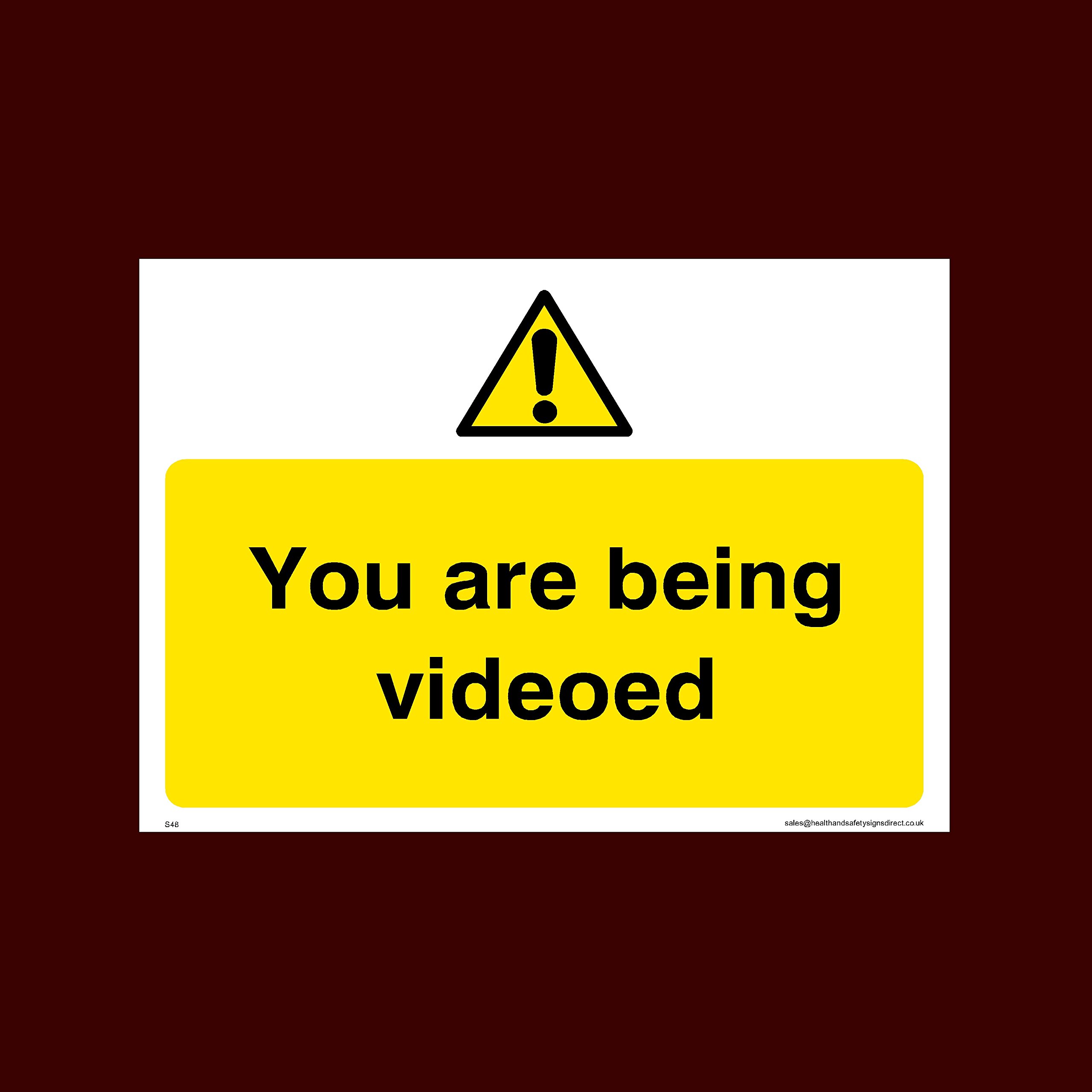 Ussp&S You Are Being Videoed Sticker/Self Adhesive Sign (S48) - Cctv, Security, Warning, Alarmed, Surveillance, Camera, Dogs, Premises