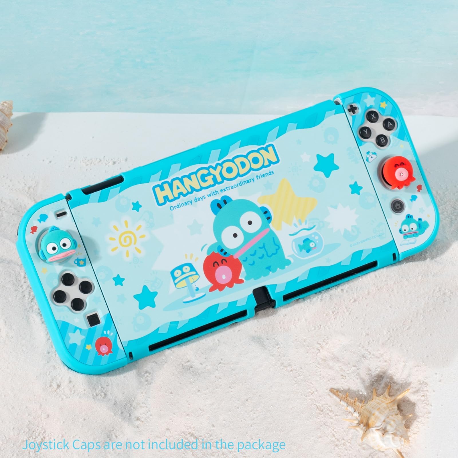 Kuitmor Coque de protection pour Switch OLED, coque de protection fine compatible avec Switch OLED, design résistant aux rayures et aux chocs, coque de protection originale pour manette - Poisson