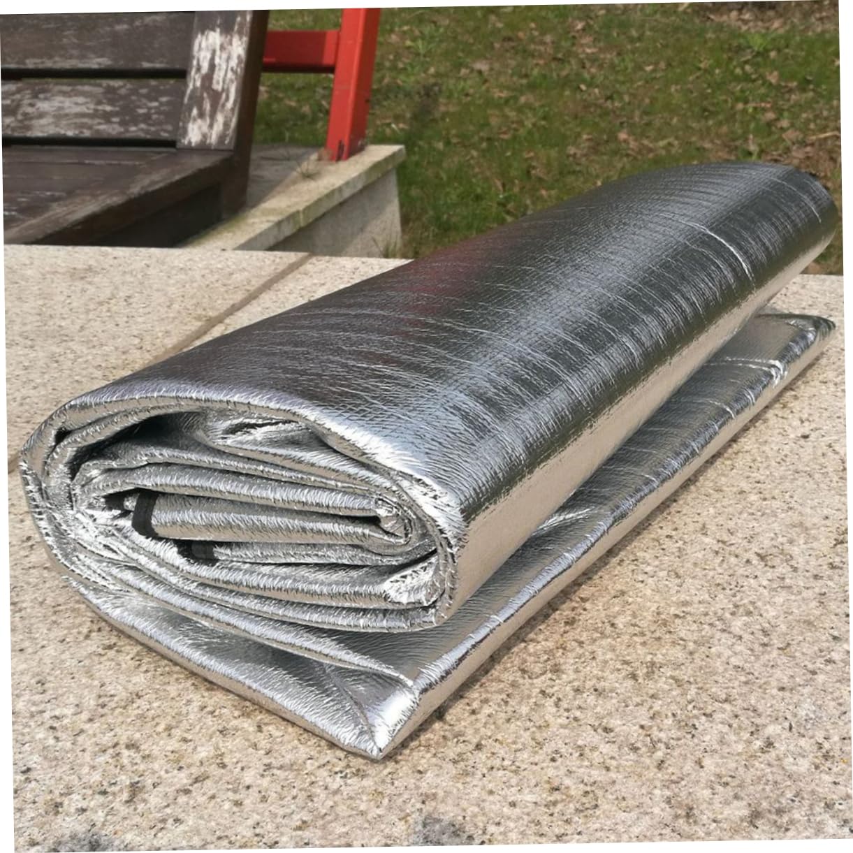 YARNOW Esterilla para Exteriores Aluminio Ligera y Plegable con Bolsa, Manta de Picnic Portátil y Cálida para Campamentos y Excursiones al Aire Libre