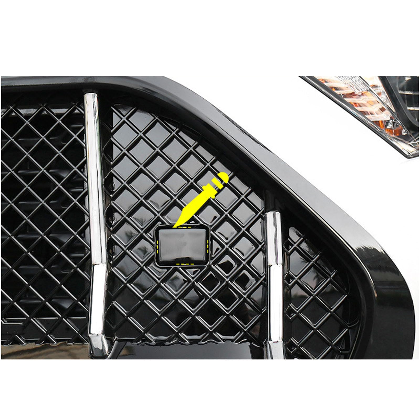 Black Mesh Front Grille With Lights For Toyota RAV4 2019-2023 – Durable Bumper Grill