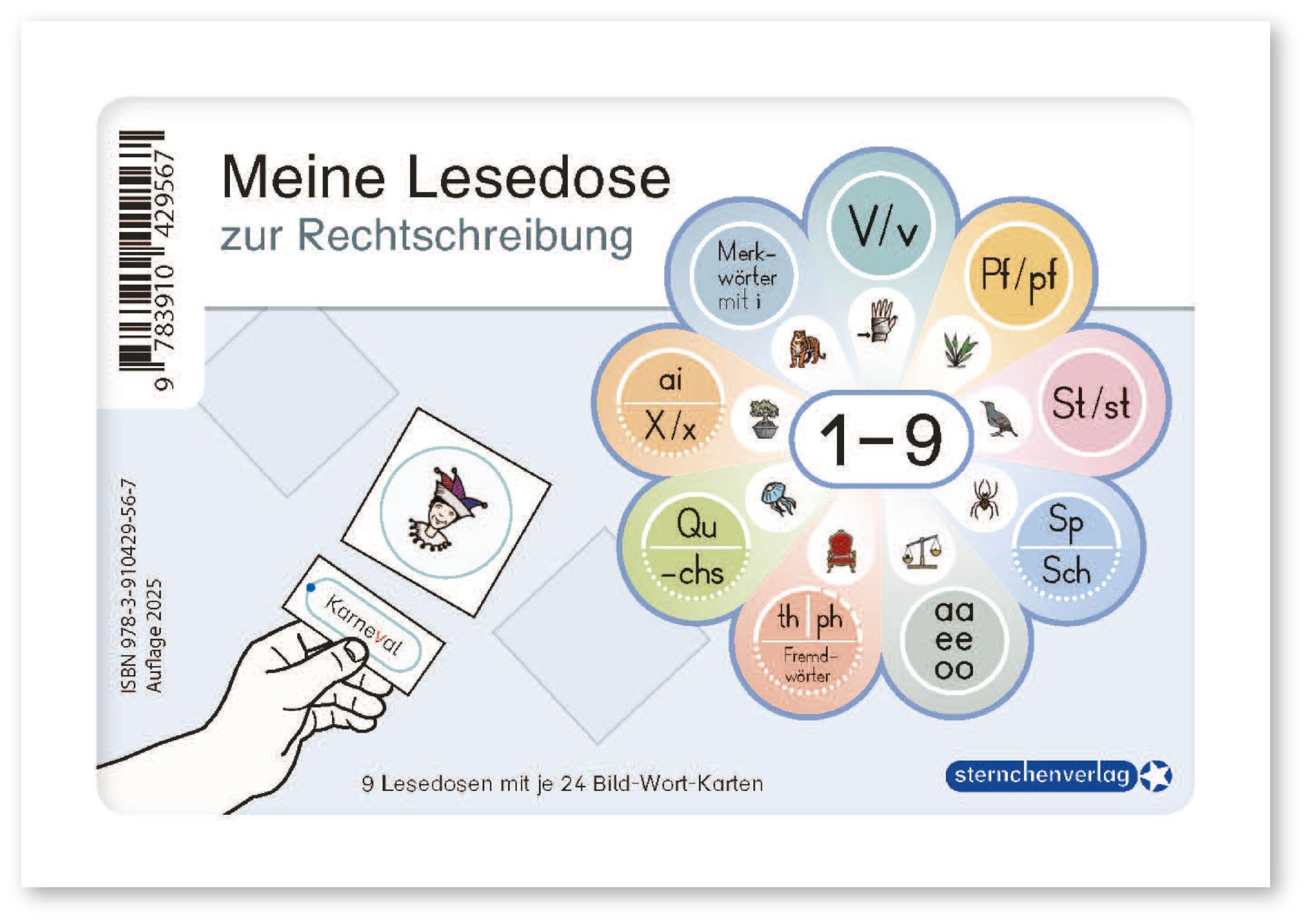 Meine Lesedosen 1-9 zur Rechtschreibung: 9 Lesedosen mit jeweils 24 Bild-Wort-Karten